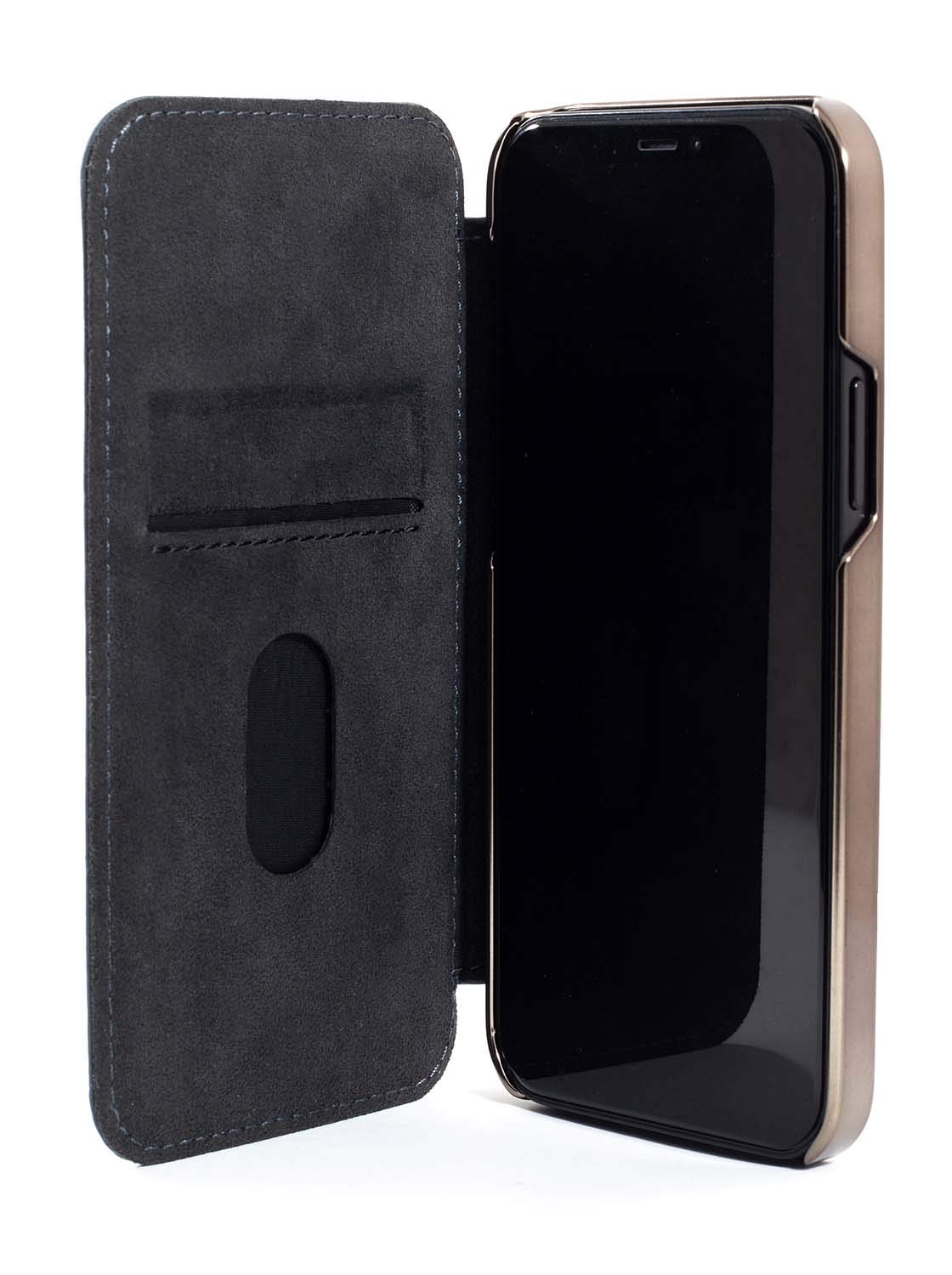 Premium Greenwich BLAKE Genuine Leather Case for iPhone 12/12 Pro | MagSafe Compatible | Wireless Charging Supported | Slim Protective Cover | Seal Grey | Perfect for Business & Travel Use