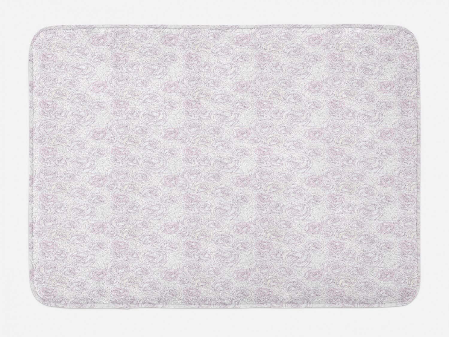Ambesonne Floral Bath Mat - Non-Slip Plush Bathroom Rug with Sketch Art Rose Print, 30.2