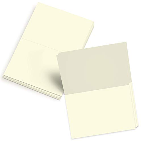 Premium Blank Cream & Off-White Pre-Scored Cardstock (5.5
