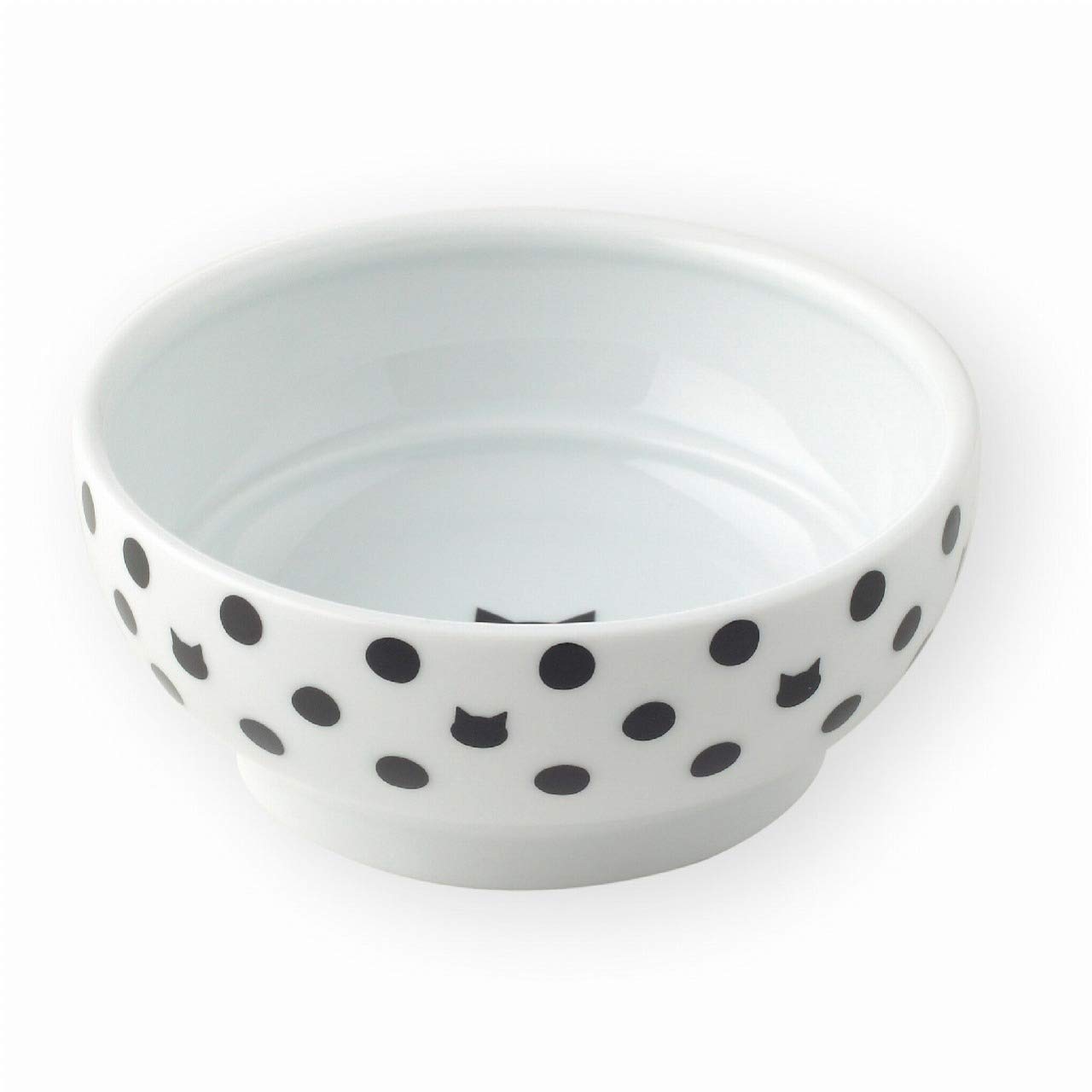 Necoichi Ceramic Cat Bowls for Indoor Cats - Whisker-Friendly Anti-Spill Cat Food & Water Bowl Set, Cute Dots Design Pet Dishes for Kittens & Small Pets - Perfect for Stress-Free Feeding at Home