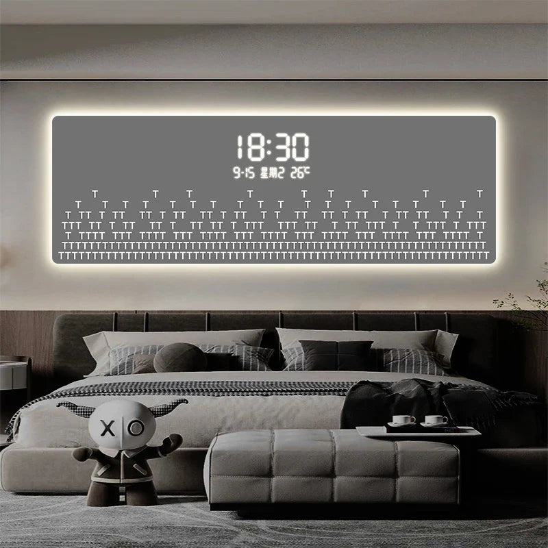 Digital LED Wall Clock with Equalizer Display - Modern Home & Office Decor for Living Room, Bedroom, Kitchen, Classroom (Battery Operated)