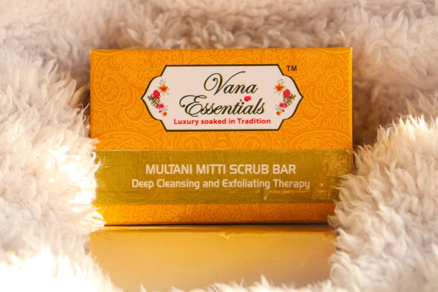 Multani Mitti Exfoliating Soap Bar - 100% Natural Clay Face & Body Cleanser (110g) for Acne, Blackheads & Glowing Skin - Perfect for Daily Skincare Routine