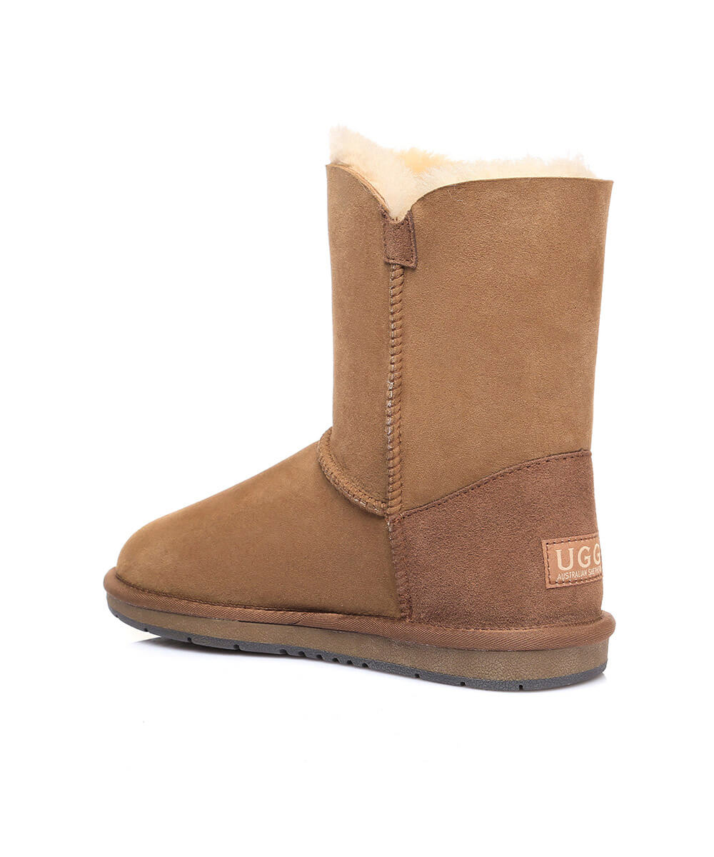 Men's UGG Classic Short Button Boots - Genuine Sheepskin Winter Boots for Men | Waterproof & Comfortable | Perfect for Snow, Cold Weather & Casual Outfits