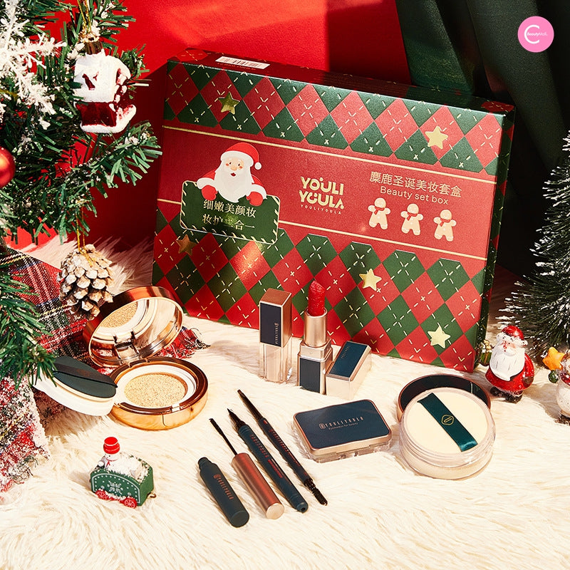 YOULI YOULA Christmas Reindeer Makeup Set - Festive Holiday Makeup Kit for Kids & Teens - Perfect for Christmas Parties, Costumes & Gift Giving
