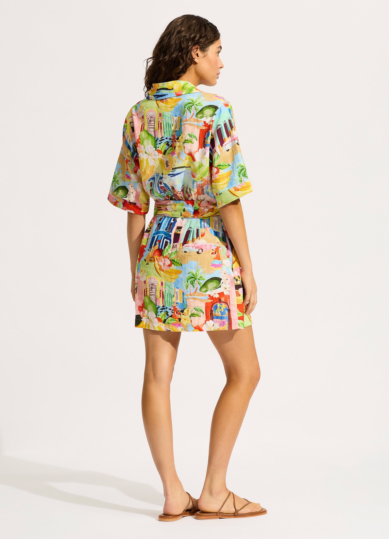 Turquoise Mini Shirt Dress for Women - Casual Summer Sleeveless Flowy Dress - Perfect for Beach Vacations, Date Nights & Weekend Outings