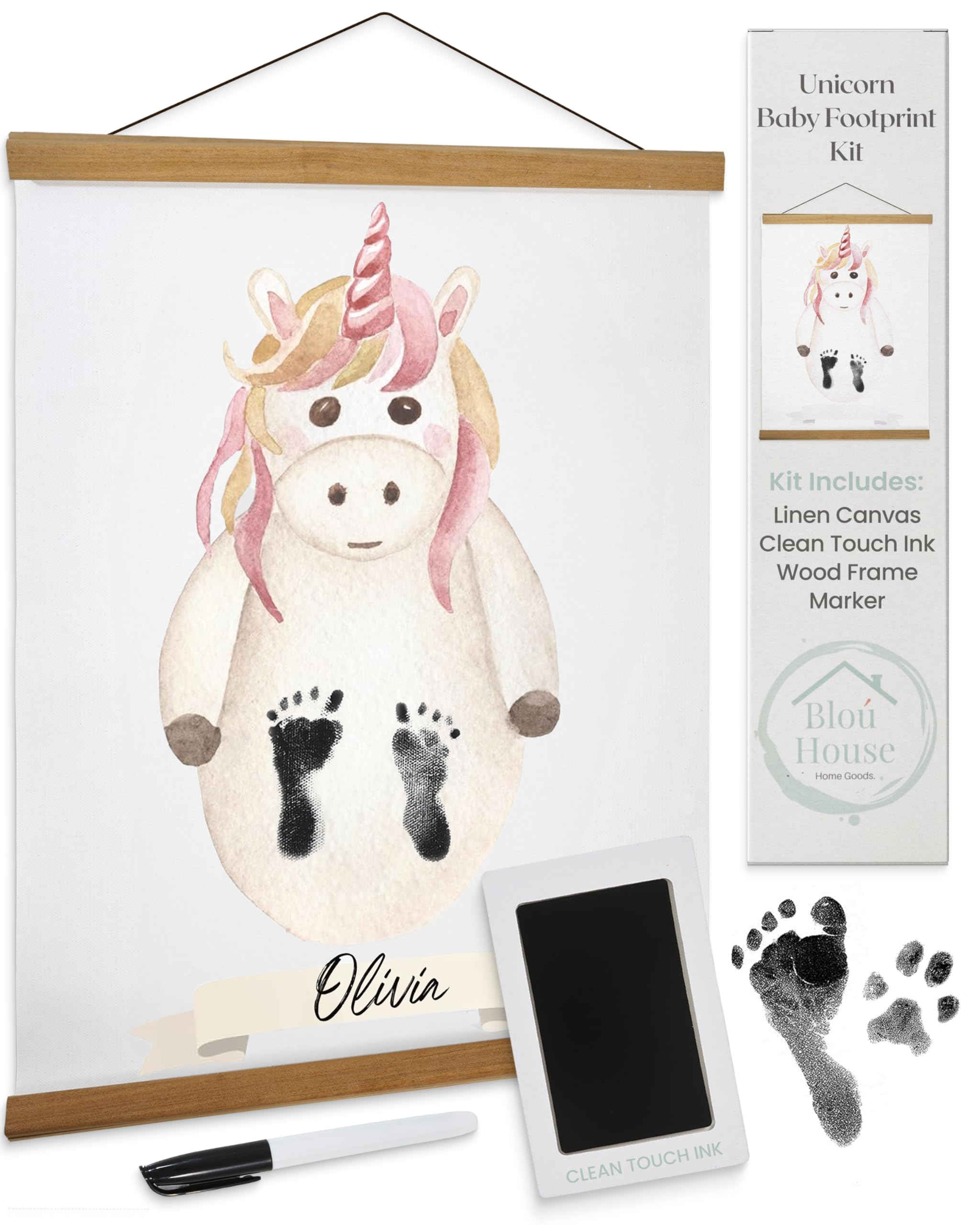 Unicorn Baby Footprint Kit - Newborn Hand & Footprint Keepsake Maker for Baby Shower Gifts, First Birthday & Memory Preservation | Perfect for Nursery Decor, Christening Gifts & DIY Baby Crafts