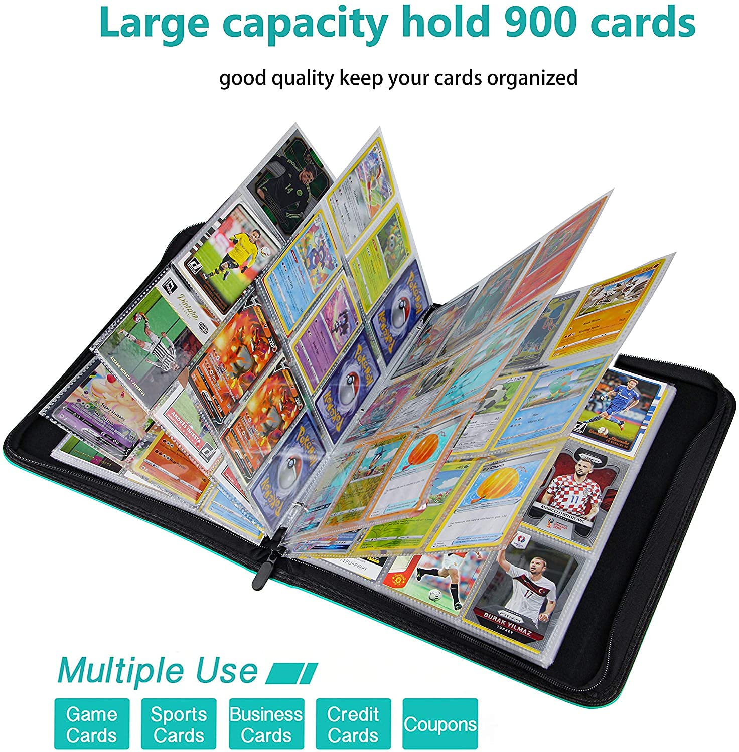 PACKAPRO 900 Pocket Sports Card Binder - Trading Card Holder with Protective Sleeves for Basketball, Baseball & Football Cards - Perfect for Collectors, Tournaments & Display Storage