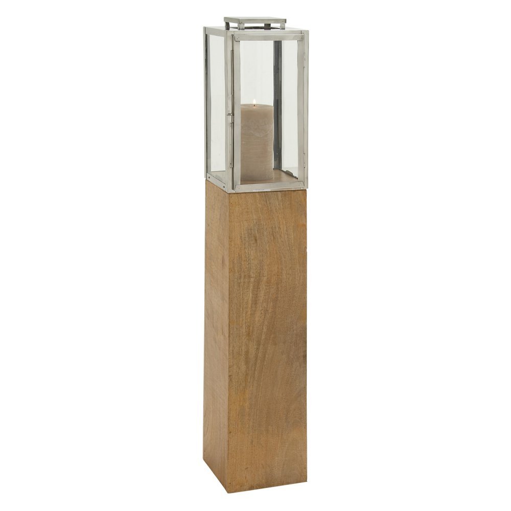 Deco 79 Handmade Mango Wood Candle Lantern - 9