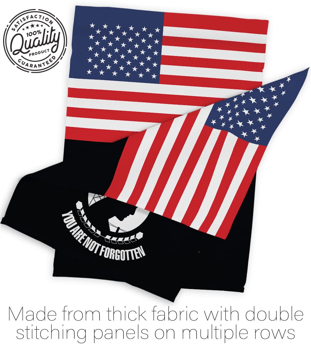 US POW/MIA Garden Flag Set with Stand - Military Veteran Honor Gift for Yard & Home Decor