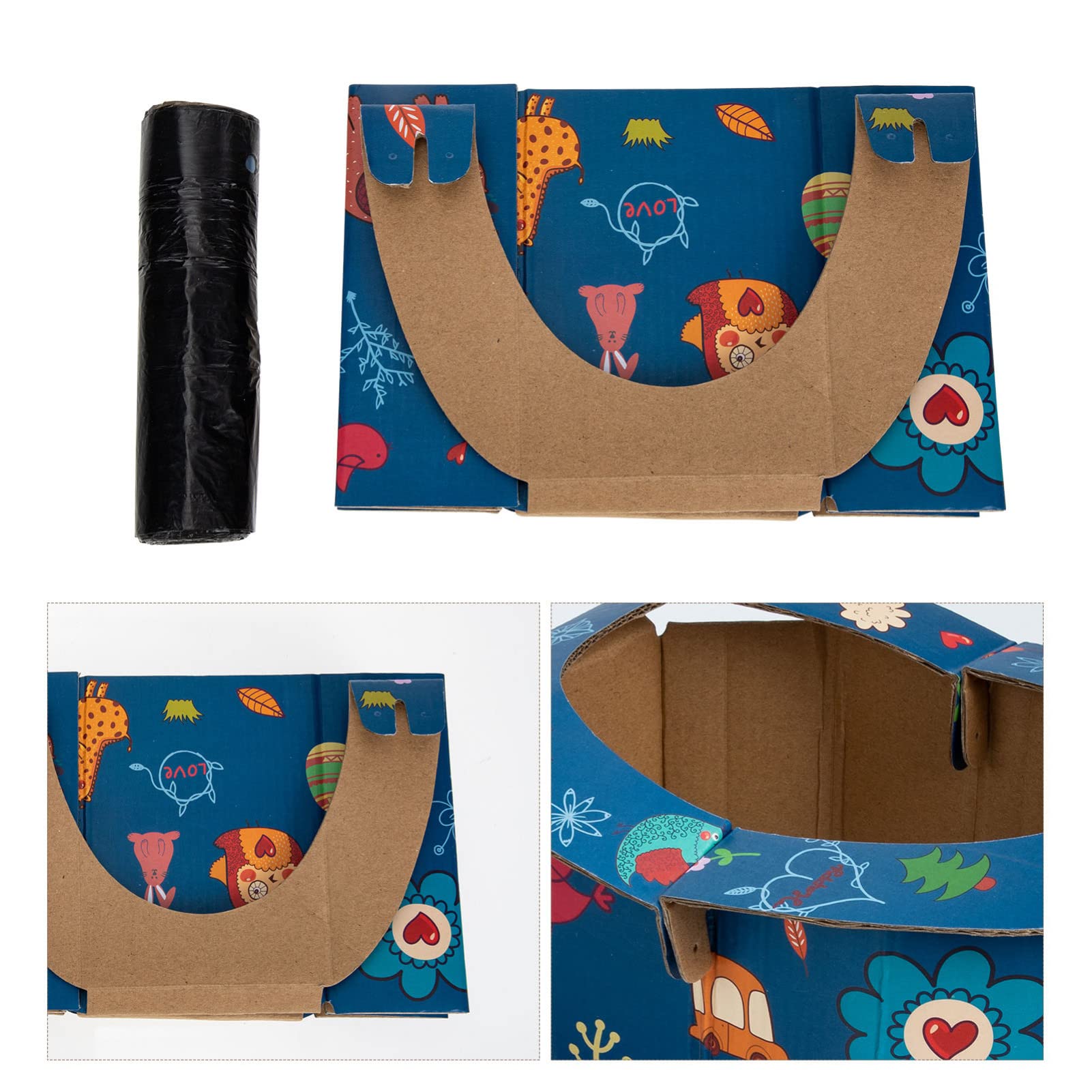 Wakauto 3-Pack Portable Folding Travel Toilet for Kids - Lightweight Camping Toilet with Blue Disposable Bags - Perfect for Outdoor Adventures, Road Trips, and Emergency Use