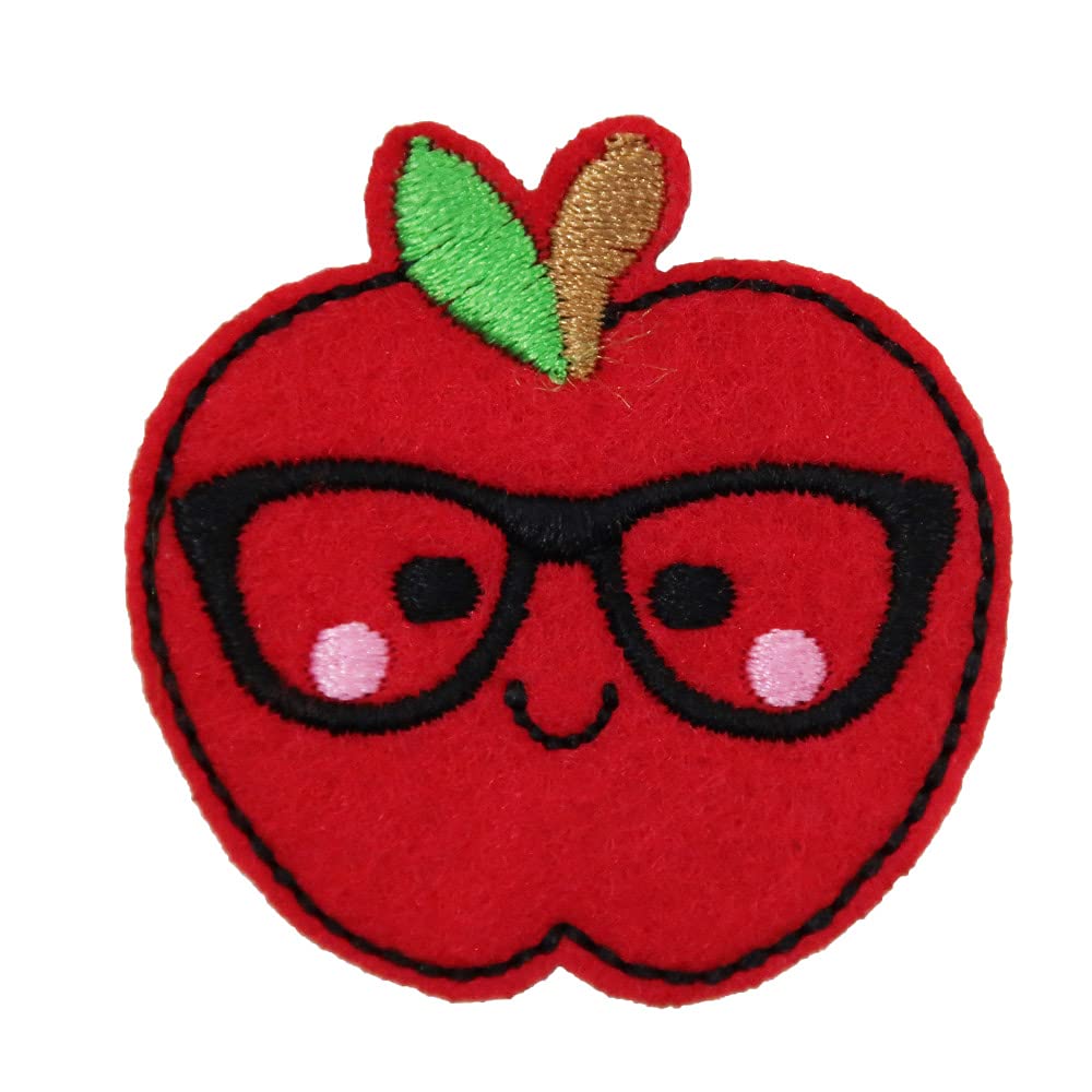 Apple Teacher Embroidered Iron On Patch for Backpacks, Jackets & DIY Crafts - Custom Name Badge for Educators & Students