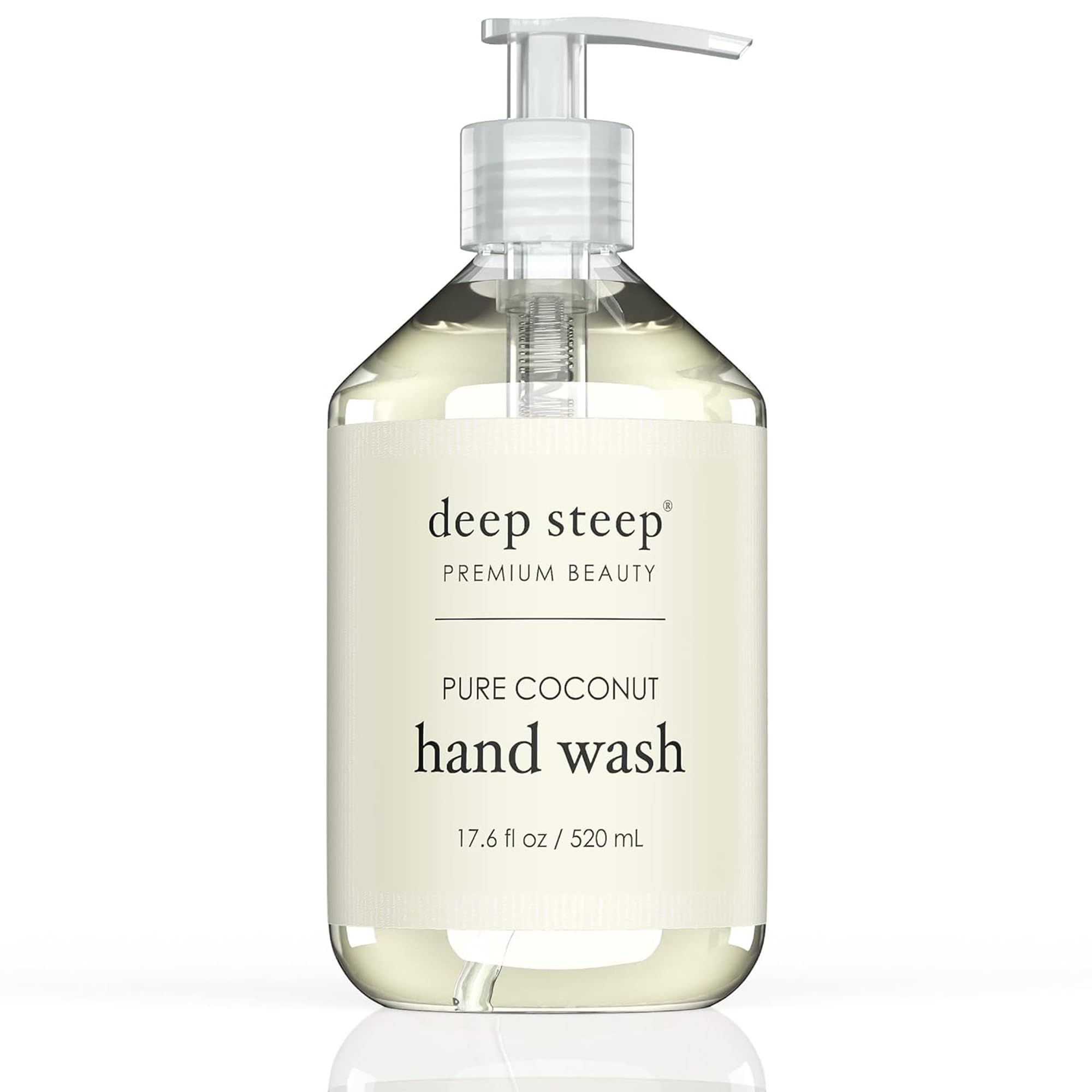 Deep Steep Moisturizing Liquid Hand Soap, 17.6 oz - Pure Coconut Scent - Hydrating & Gentle for Dry Skin - Perfect for Bathroom, Kitchen & Office Use