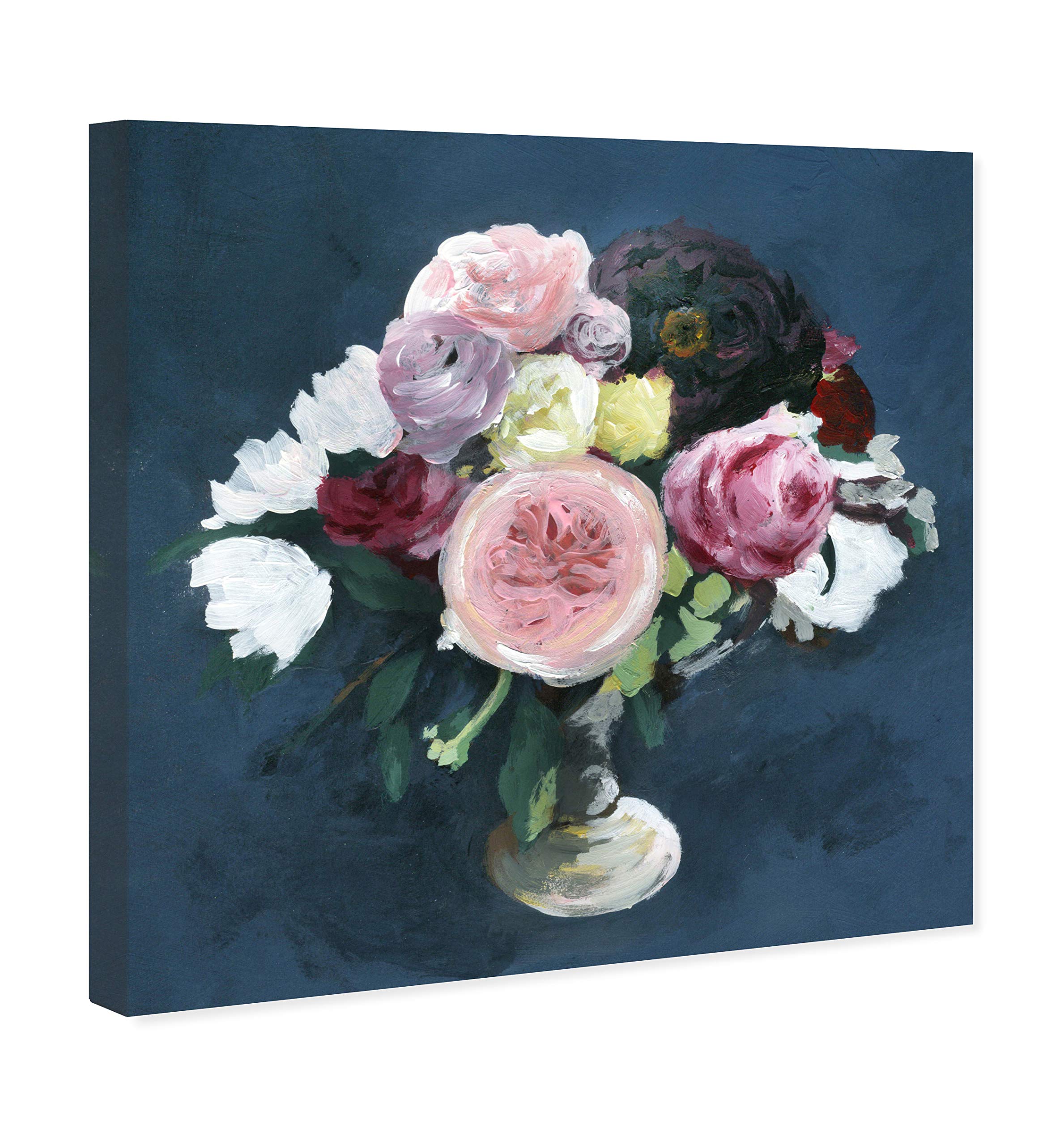 Oliver Gal Artist Co. Floral Wall Art Canvas Print - Night Bouquet Home Decor, 30x30 Inches, Pink & Blue - Perfect for Living Room, Bedroom & Office Wall Decor