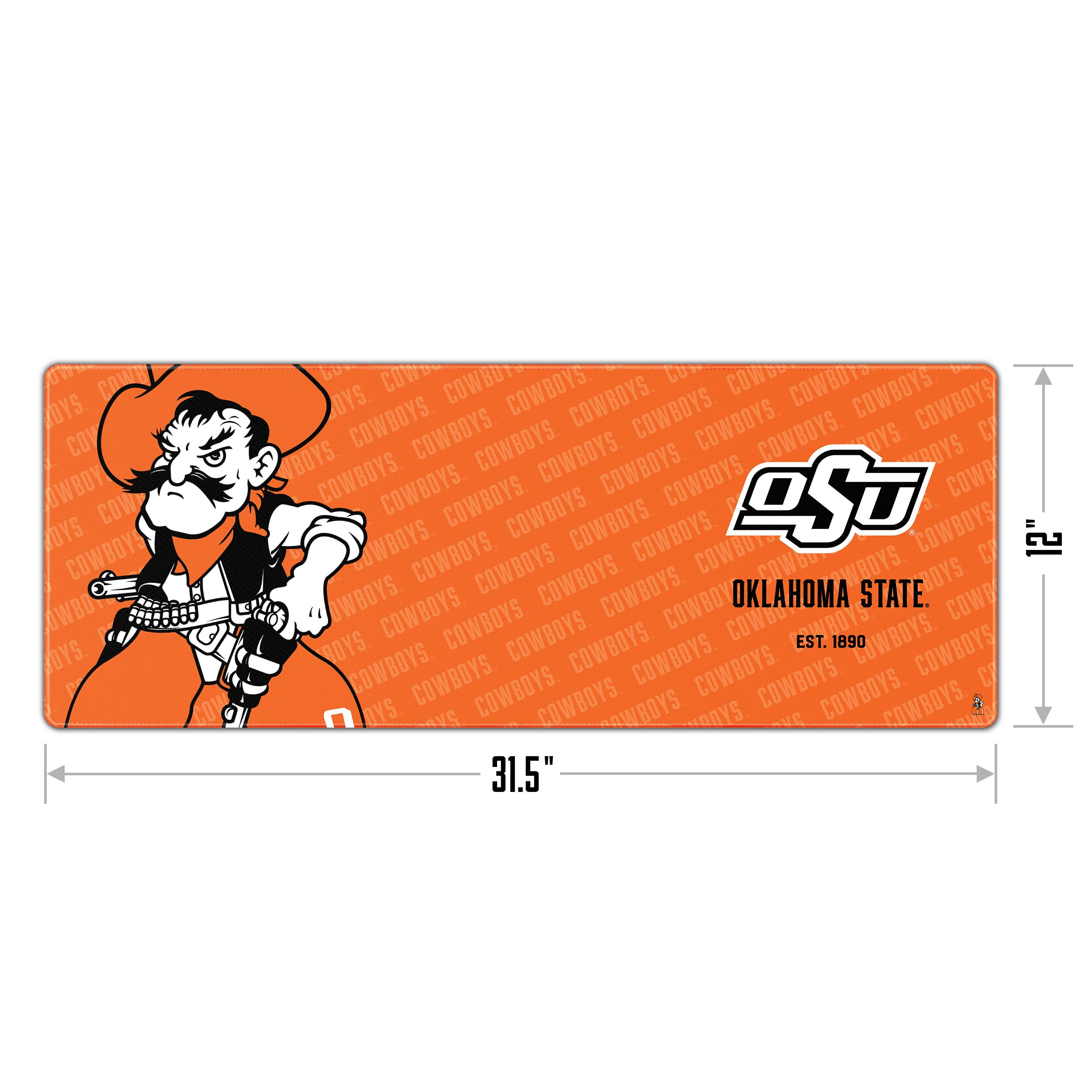 YouTheFan NCAA Oklahoma State Cowboys Logo Series Non-Slip Desk Pad - Perfect for Office, Home, and Dorm Room Organization (SMU Size)