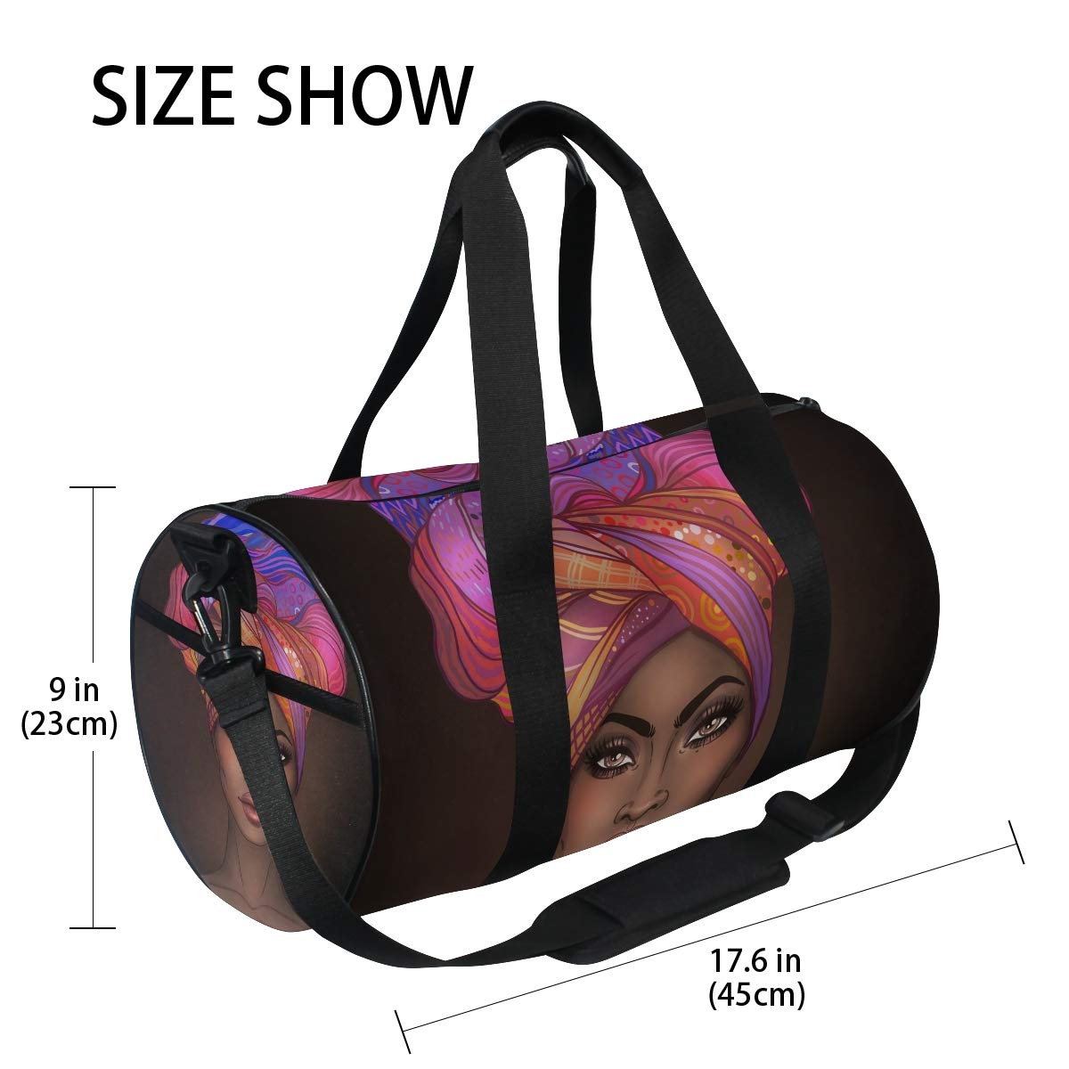 Stylish African American Women's Gym Sports Dance Travel Duffel Bag - Large Weekender Luggage for Vacation, Workout & Dance Classes | Perfect for Fitness, Travel & Weekend Getaways