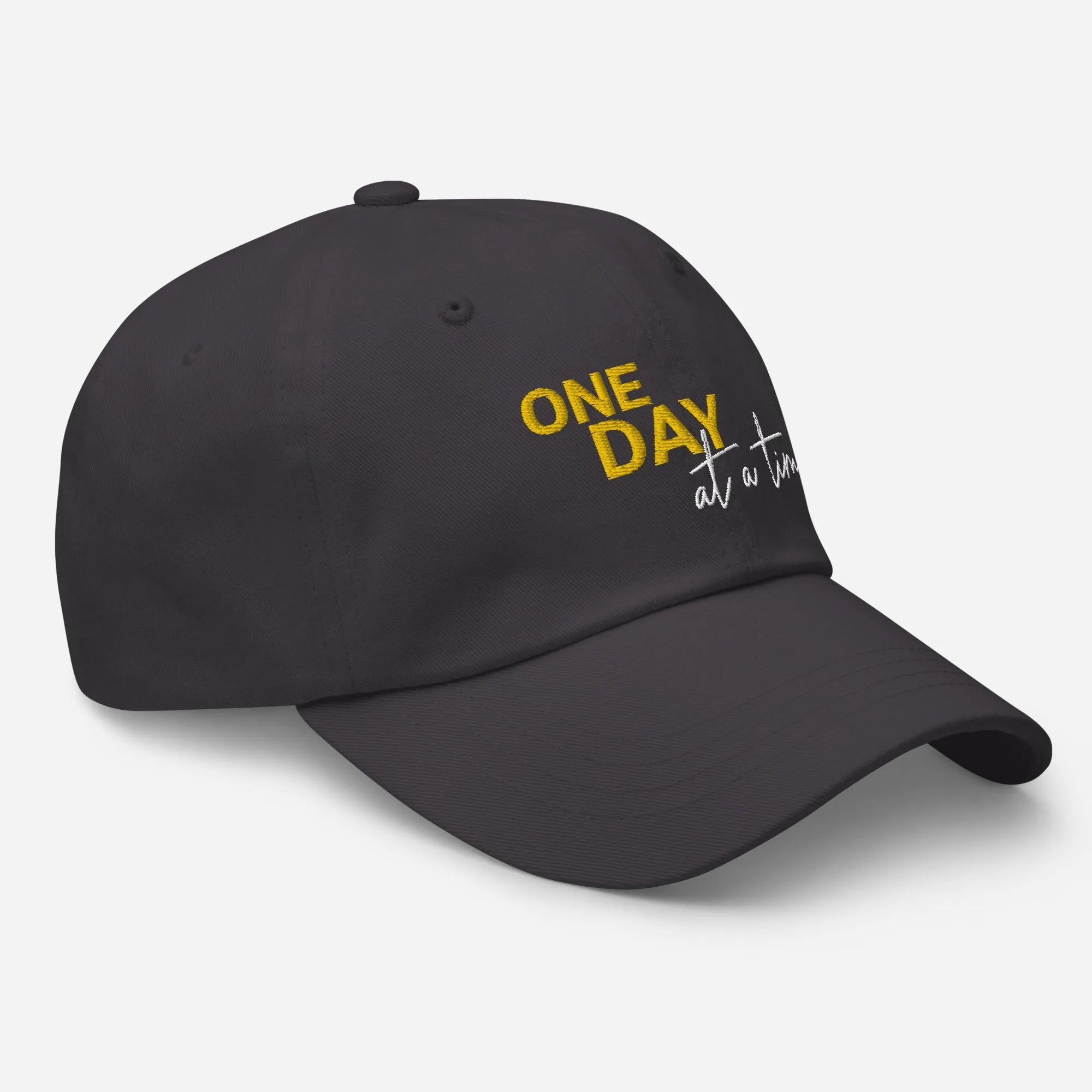 One Day At A Time Embroidered Dad Hat - Adjustable Cotton Baseball Cap for Men & Women - Perfect for Casual Wear, Outdoor Activities, and Daily Fashion