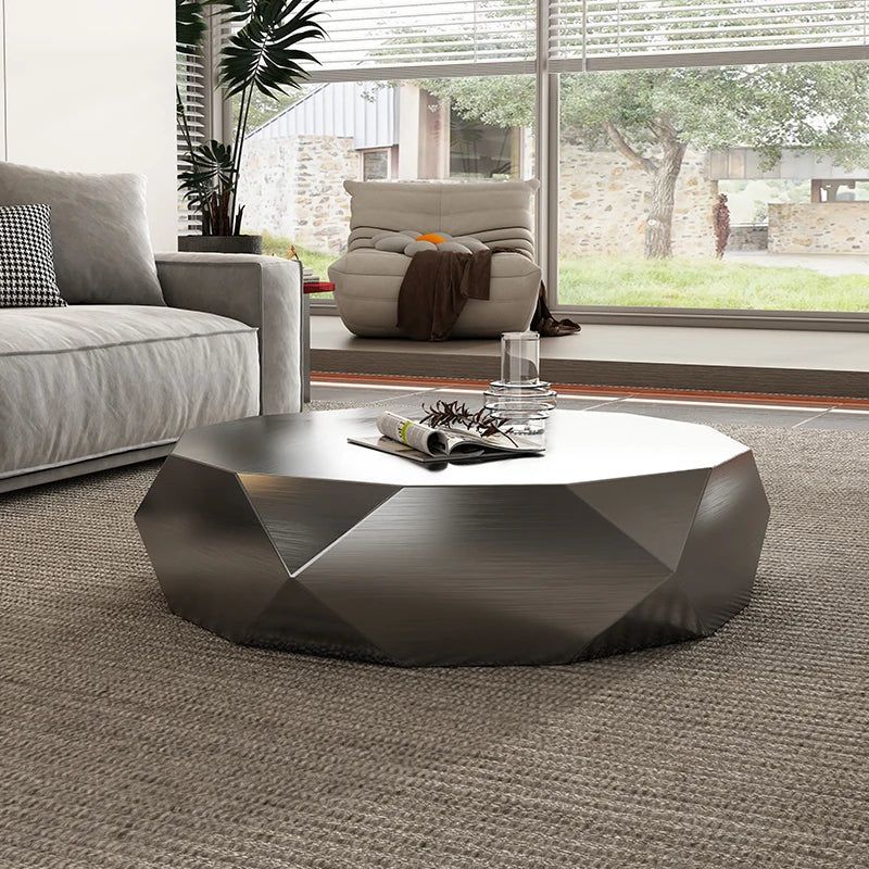 Italian Designer Metal Coffee Table - Modern Living Room Accent Table for Home Decor & Entertaining