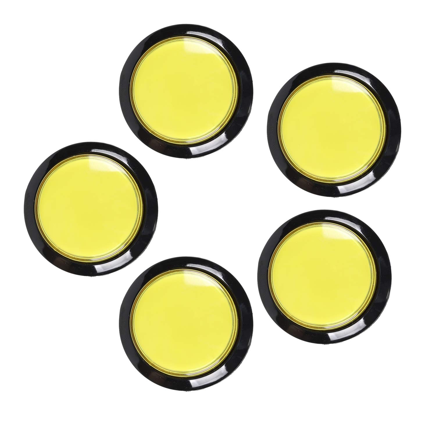 EG STARTS 5X 45mm LED Arcade Push Buttons with Microswitch - Perfect for DIY Arcade Machine, MAME Cabinet & Coin-Operated Gaming (5-Pack, Yellow) - Ideal for Home Arcade, Retro Gaming & Custom Control Panels