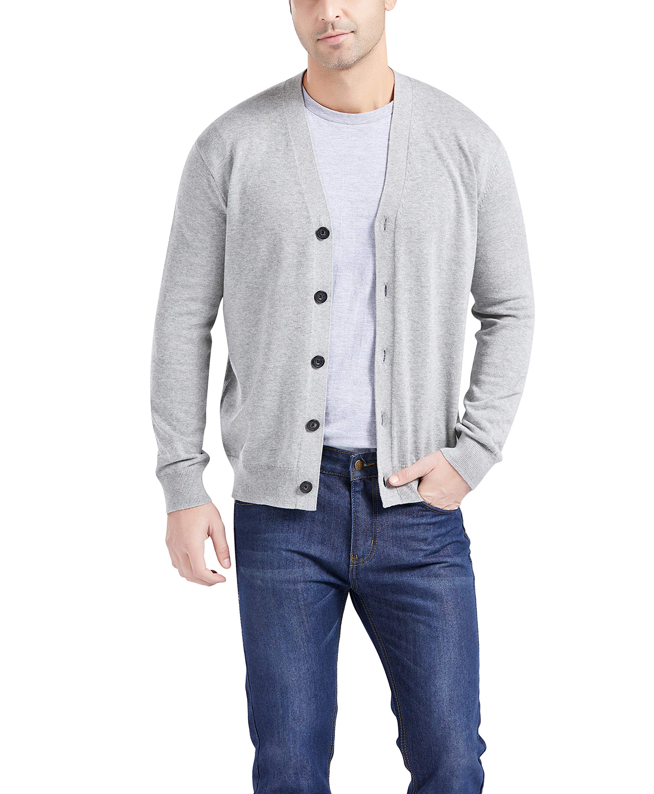 Gilboa Men's 100% Cotton Cardigan Sweater - Soft & Comfortable Lightweight Knit Pullover for Casual Wear, Office & Fall Layering