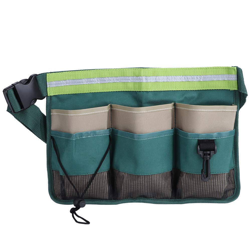 Kuuleyn Adjustable Gardening Tool Waist Bag - Multi-Pocket Work Apron with Belt for Gardeners - Perfect for Planting, Weeding & Outdoor Yard Work - Durable Garden Supplies Organizer Pouch