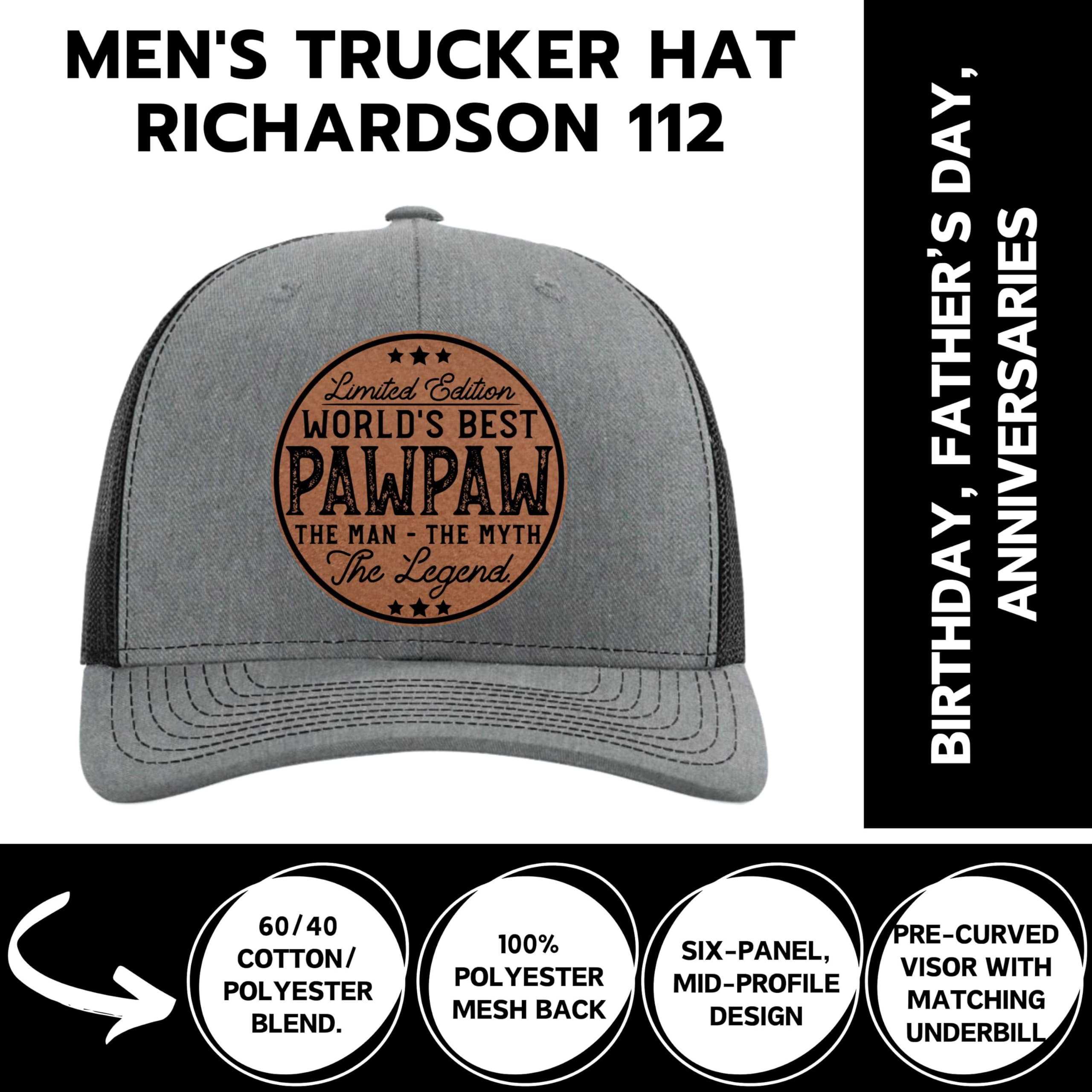 World's Best Grandpa Hat - Premium Richardson 112 Trucker Cap - Unique Gifts for Grandfather from Grandkids - Perfect for Father's Day, Christmas & Birthday - Ideal for Outdoor Activities & Family Gatherings