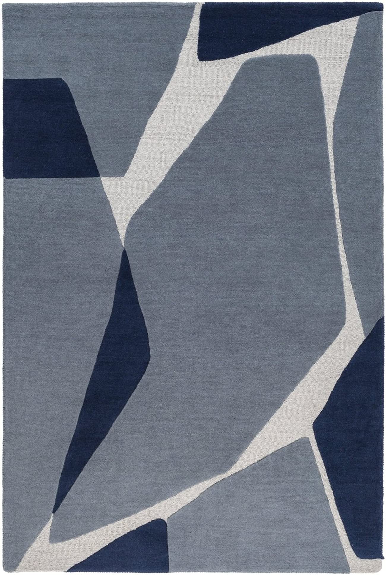 Mark&Day Elancourt Modern Dark Blue & White 6x9 Area Rug - Soft Non-Slip Living Room Carpet, Bedroom Rug, Kitchen Floor Mat for Home Decor (6' x 9')