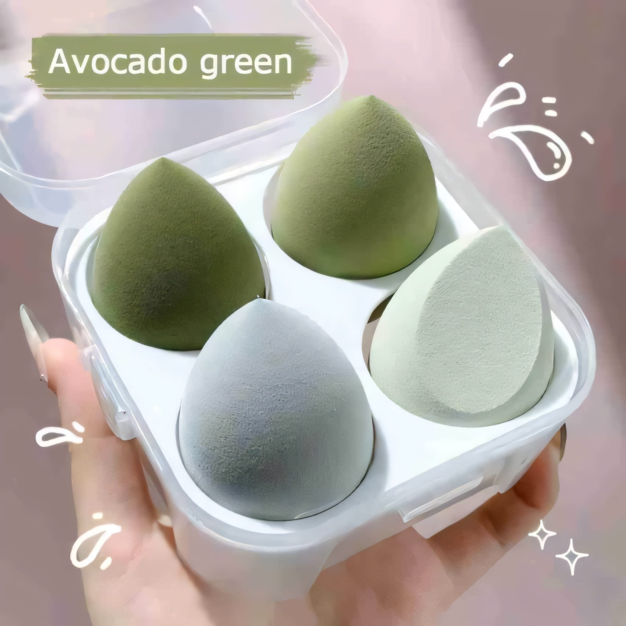 Premium Makeup Sponge Set - 4 Pcs Beauty Blenders with Travel Case (Multicolor) for Flawless Foundation & Concealer Application - Perfect for Home, Travel & Professional Makeup Kits