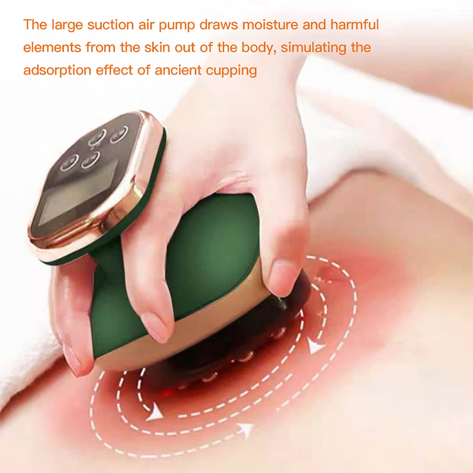 Electric Scraping Massager & Cupping Therapy Machine - Vacuum Suction for Pain Relief, Detox & Blood Circulation - Portable Physiotherapy Device for Home/Office Use - Perfect for Muscle Relaxation, Stress Relief & Meridian Massage