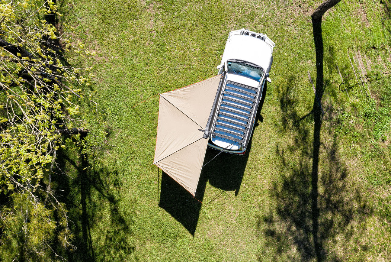 Foxwing 180° Awning for Camping & Overlanding - Universal Car Roof Rack Shade Canopy for Outdoor Adventures & Off-Road Vehicles