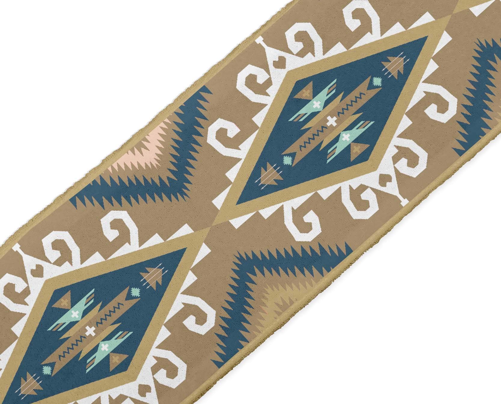 Indian Beautiful Art Brown Aztec & Ikat Kilim Printed Ribbon Trim - 9 Yard Dupion Fabric Lace for Crafts, Sewing Accessories (2 Inches Wide) - Perfect for DIY Projects, Home Decor, and Fashion Embellishments