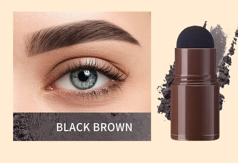 Nilzone Eyebrow Stamp Shaping Kit - Waterproof Eyebrow Powder Stamp with 3 Reusable Stencils for Thicker, Fuller Brows | Includes Eyebrow Pen Brushes | Long-Lasting, Buildable Makeup for Everyday Glam & Special Occasions