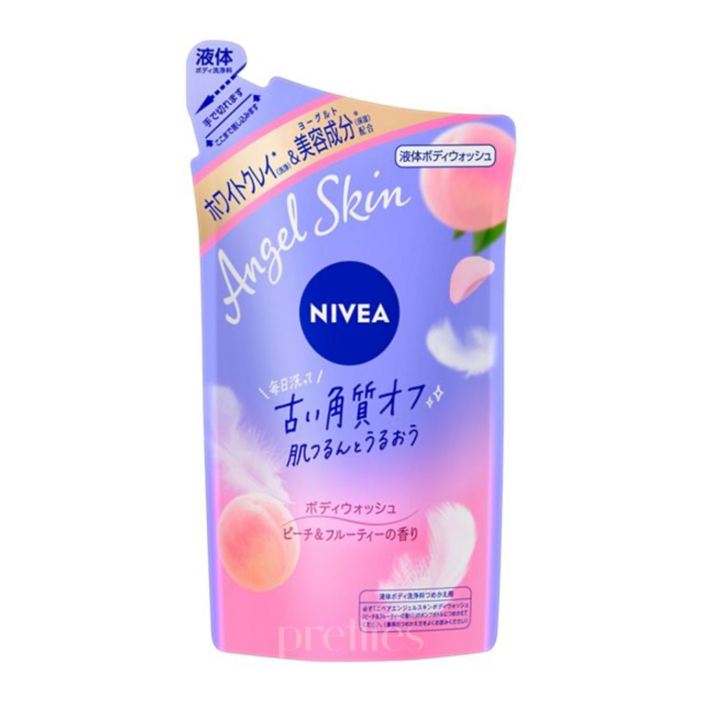 Nivea Angel Skin Peach Fruity Bubble Body Wash Refill 360ml - Gentle Moisturizing Shower Gel for Soft Skin, Perfect for Daily Bath & Relaxation