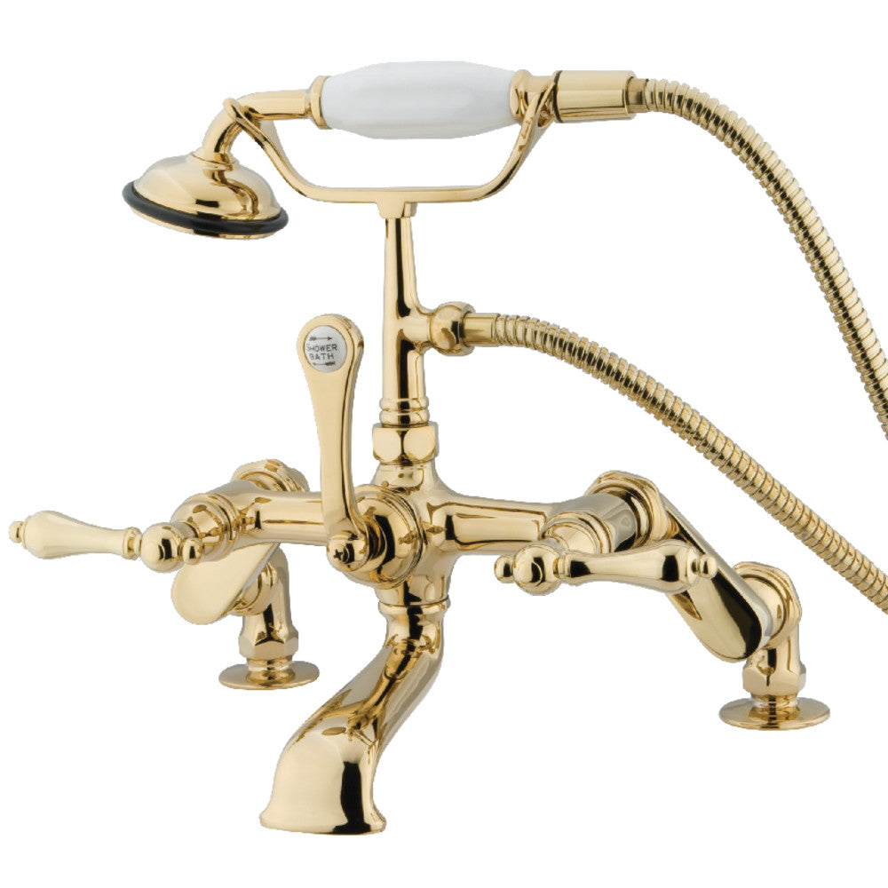 Kingston Brass CC651T2 Vintage Adjustable Deck Mount Bathtub Faucet - Classic Bathroom Fixture for Clawfoot & Freestanding Tubs (Oil-Rubbed Bronze Finish)