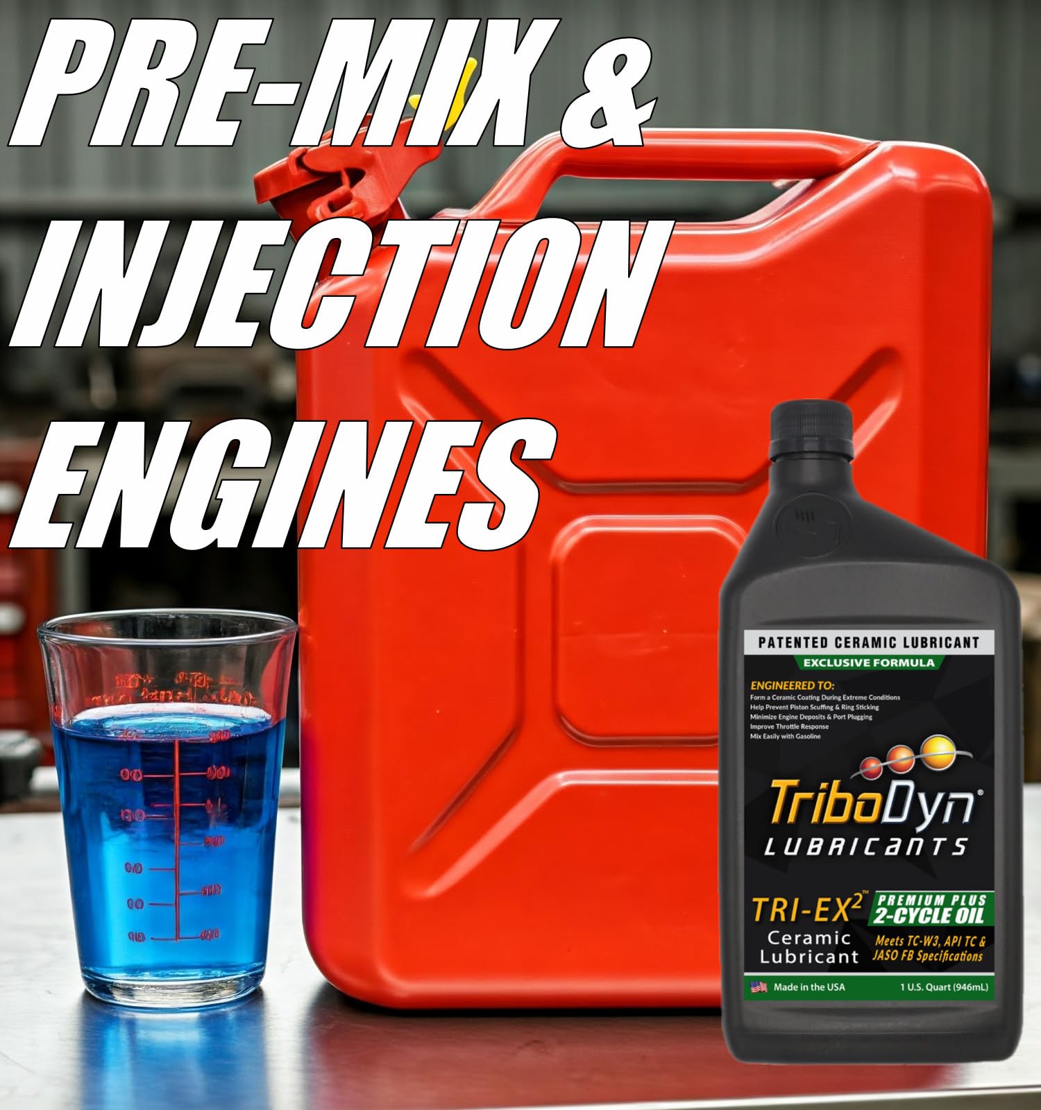 Premium 2-Cycle Engine Oil with Ceramic Coating - API TC JASO FB TC-W3 ISO-EGD Certified - 4 Gallon Case - Ideal for Marine Outboards, Motorcycles, Chainsaws & Outdoor Power Equipment