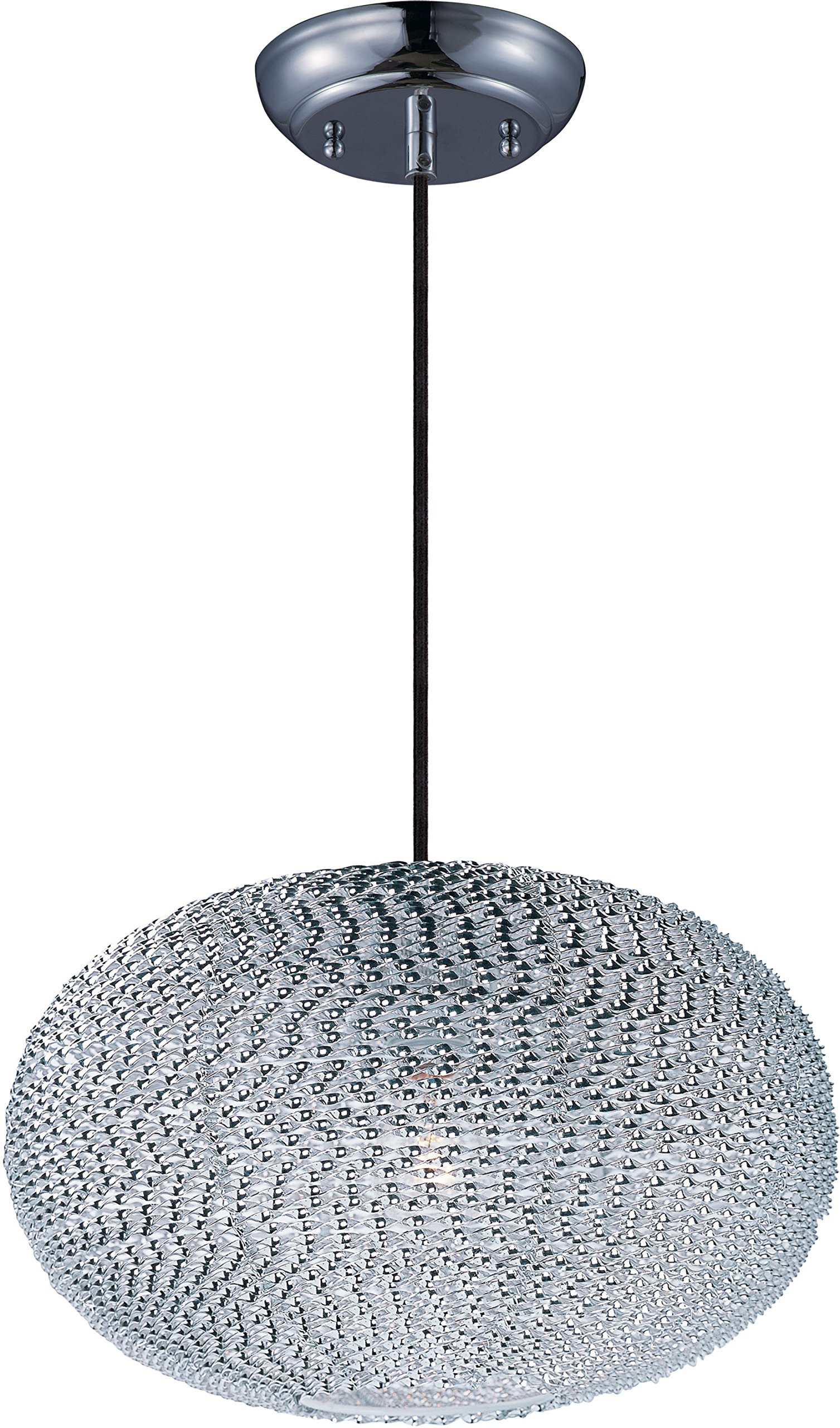 Maxim 12192PC 1-Light Polished Chrome Twisp Pendant Light Fixture - Modern Ceiling Lighting for Dining Room, Kitchen Island & Bedroom