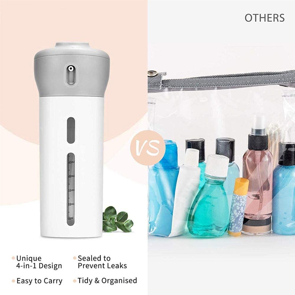 GREEMITO 4-in-1 Refillable Travel Bottles Set - Leak Proof Plastic Cosmetic Containers for Shampoo, Lotion & Toiletries (Multi Color) - Perfect for Air Travel, Gym & Vacation Essentials
