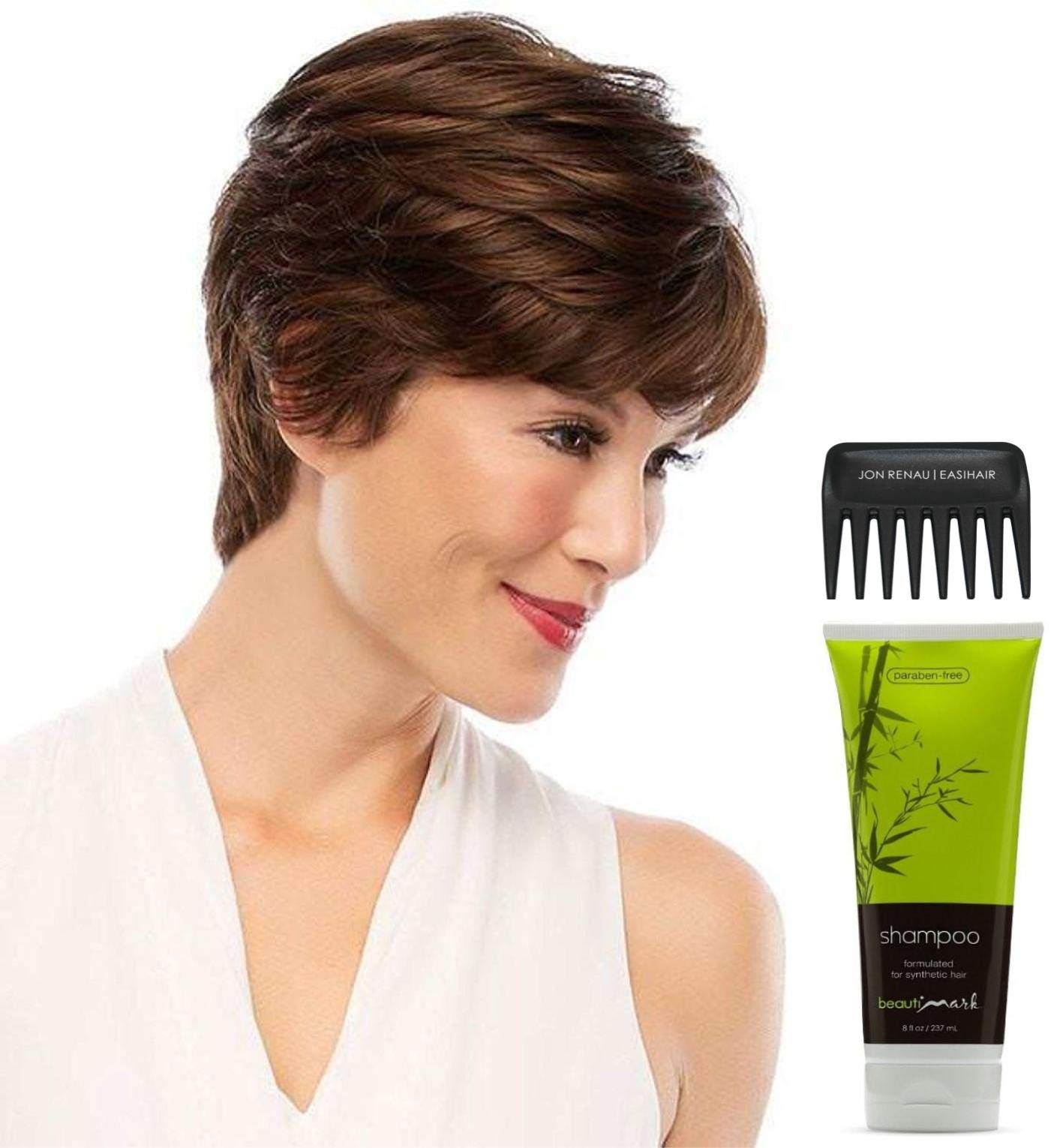 Jon Renau Allure Petite Wig Bundle - 4 Items Including Synthetic Shampoo & Wide Tooth Comb (Color 10/22TT) | Perfect for Daily Wear, Cosplay & Hair Loss Solutions