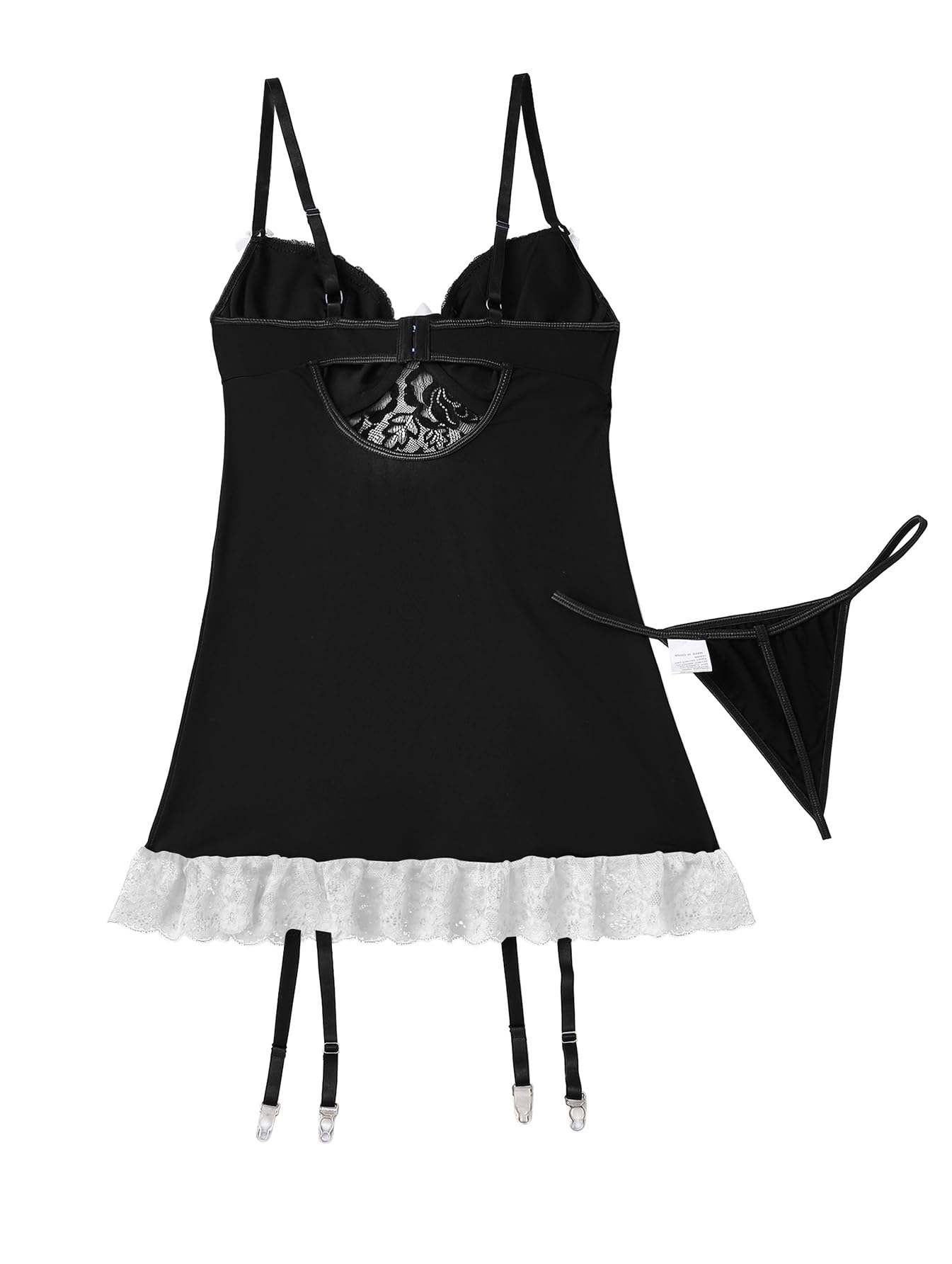 Lilosy Sexy Lace Garter Belt & Corset Teddy Lingerie Set - Floral Bow Babydoll with Push Up Bra & Panty | Valentine's Day, Bridal, Boudoir Photography