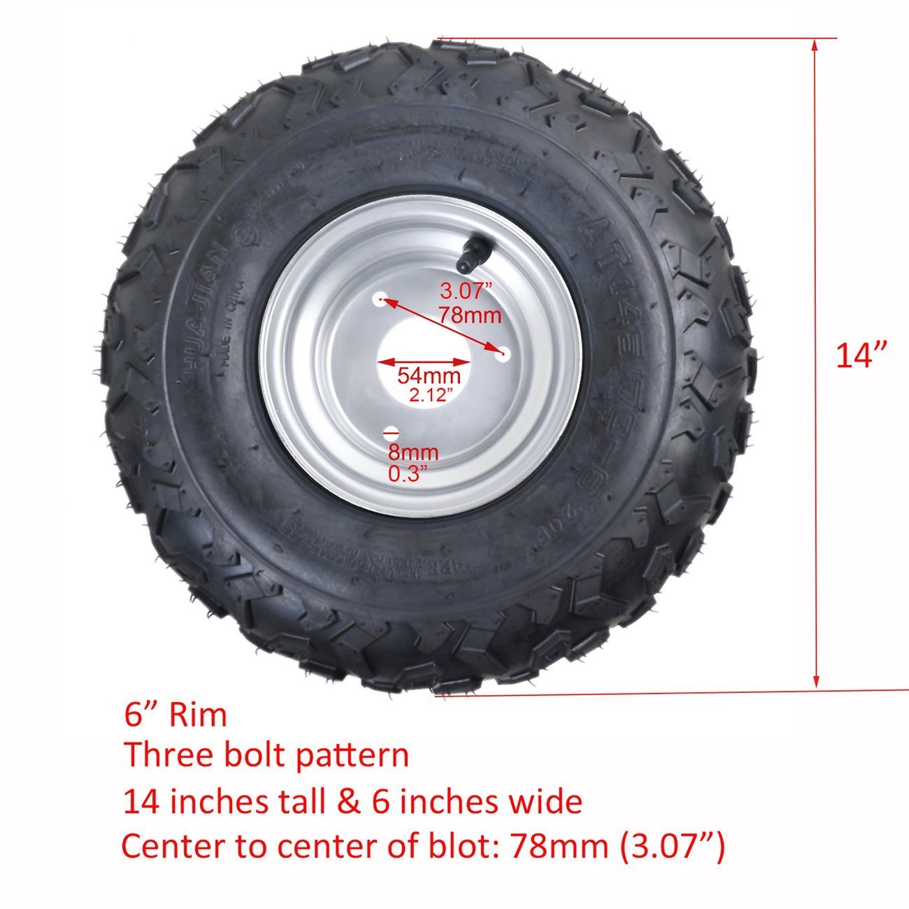145/70-6 ATV Go Kart Quad Tires and Rims - Heavy Duty 4PR Wheels (Set of 4) for Off-Road Racing, Trail Riding & Farm Use