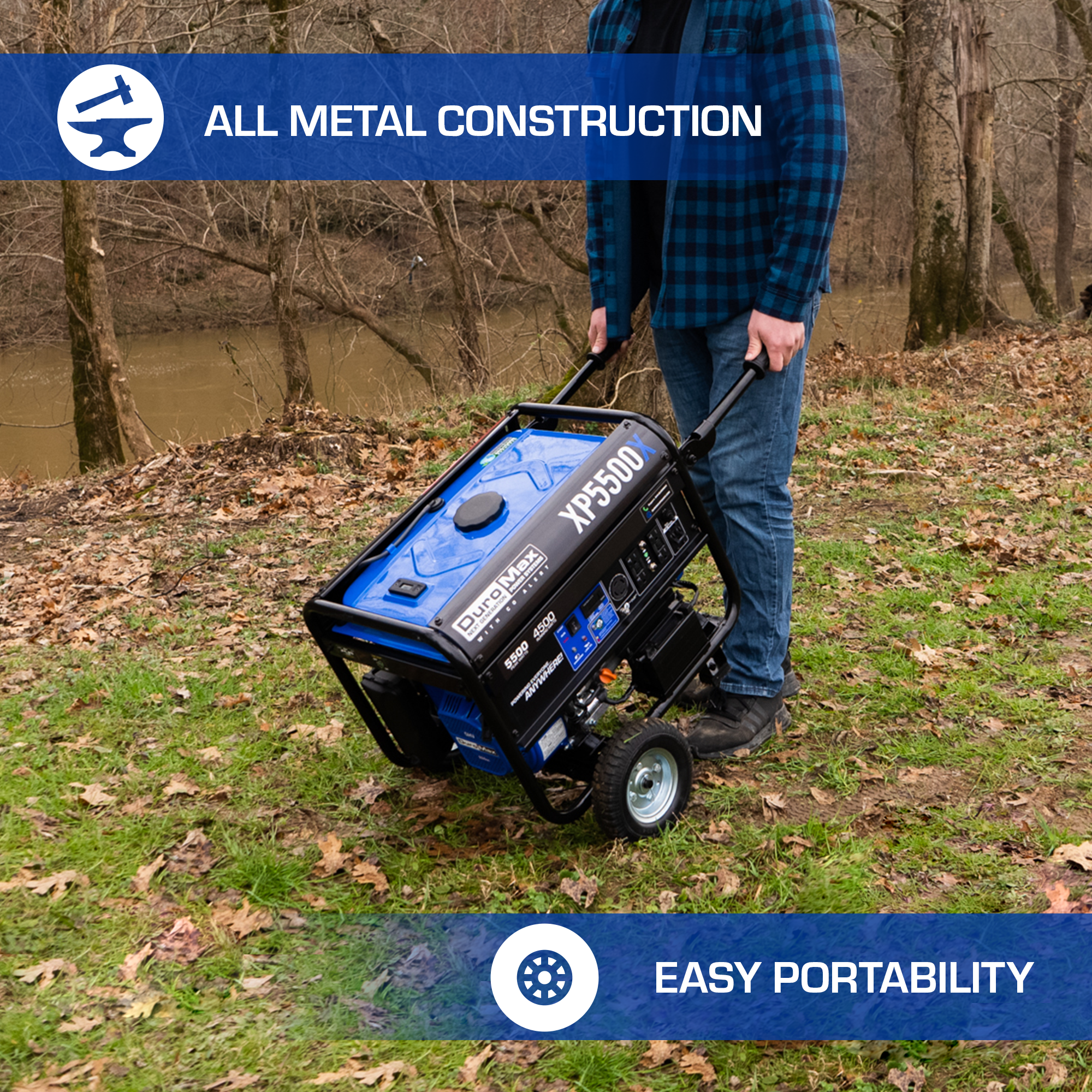 5500W Portable Gasoline Generator with CO Alert - Reliable Backup Power for Home, Camping & Outdoor Emergencies