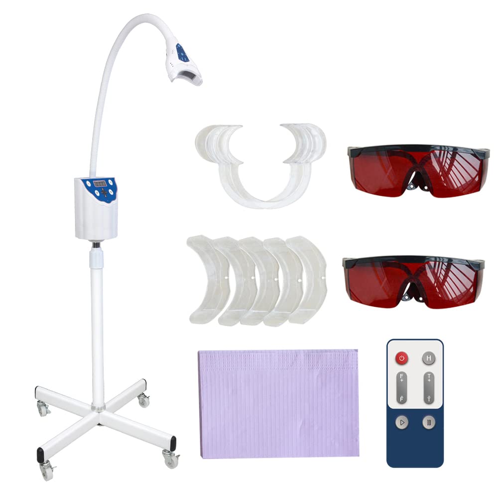 4 Colors LED Teeth Whitening Kit with Remote Control & Adjustable Light Intensities - Professional Dental Whitener for Home Use - Cold Bleaching Lamp (2023 Latest Version) - Fast 3-5 Day Delivery - Perfect for Travel, Gifts & Daily Oral Care