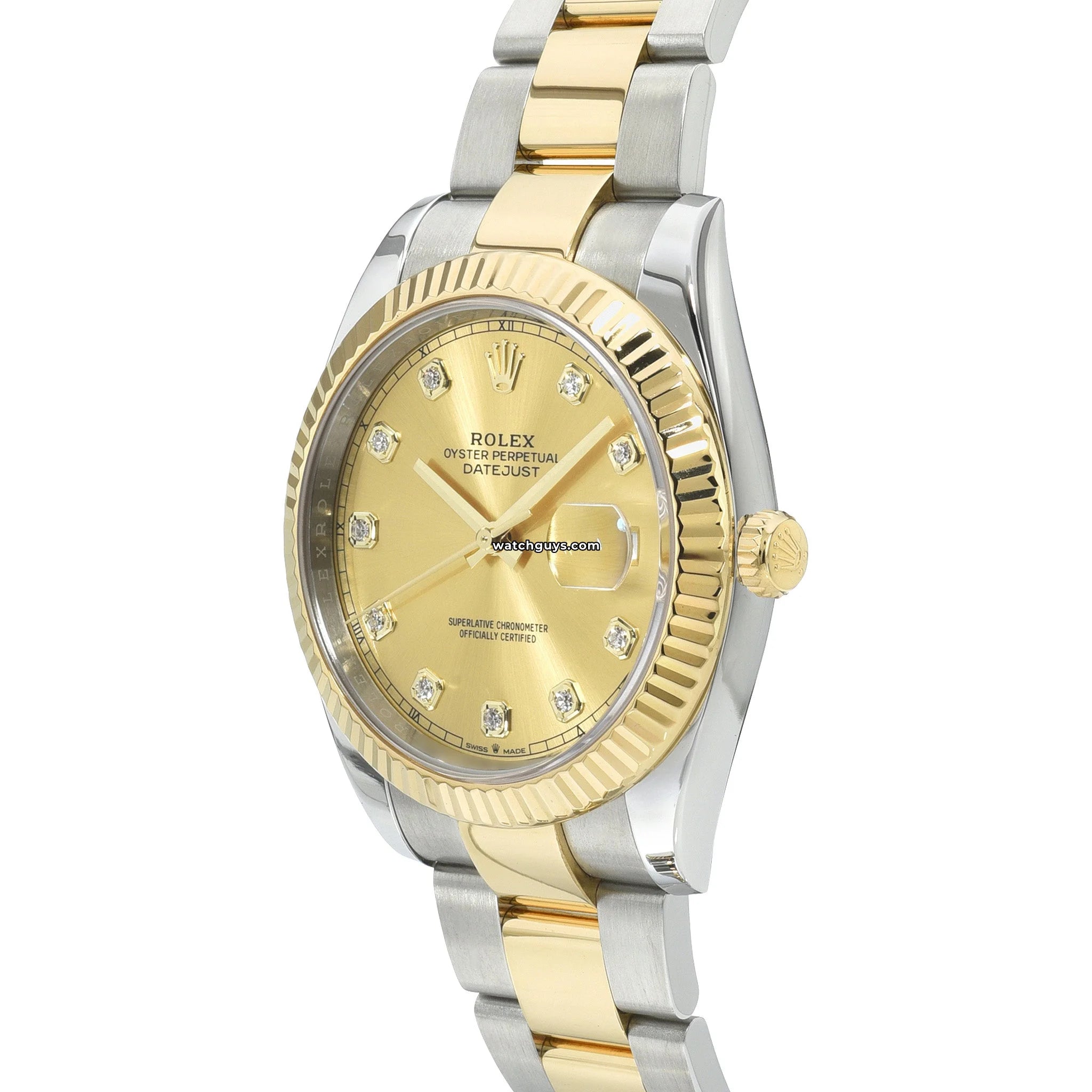 Rolex Datejust 126333 Champagne Dial Diamond Bezel Stainless Steel & 18K Gold Watch for Men - Luxury Dress Watch for Business, Wedding & Special Occasions