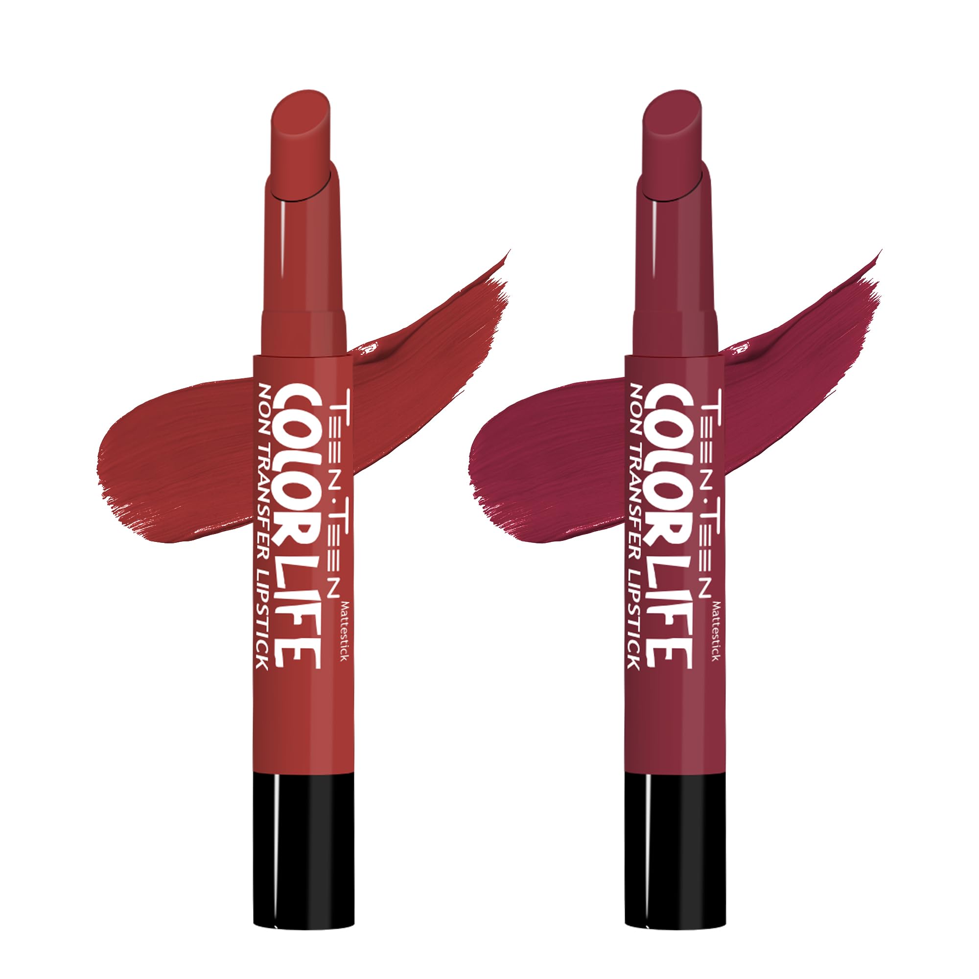 TEEN.TEEN Colorlife Long Lasting Matte Lipstick Set - Waterproof, Non-Transfer, Vegan (Forever Trend & Pink Violet Shades) - Perfect for Daily Wear, Parties & Special Occasions