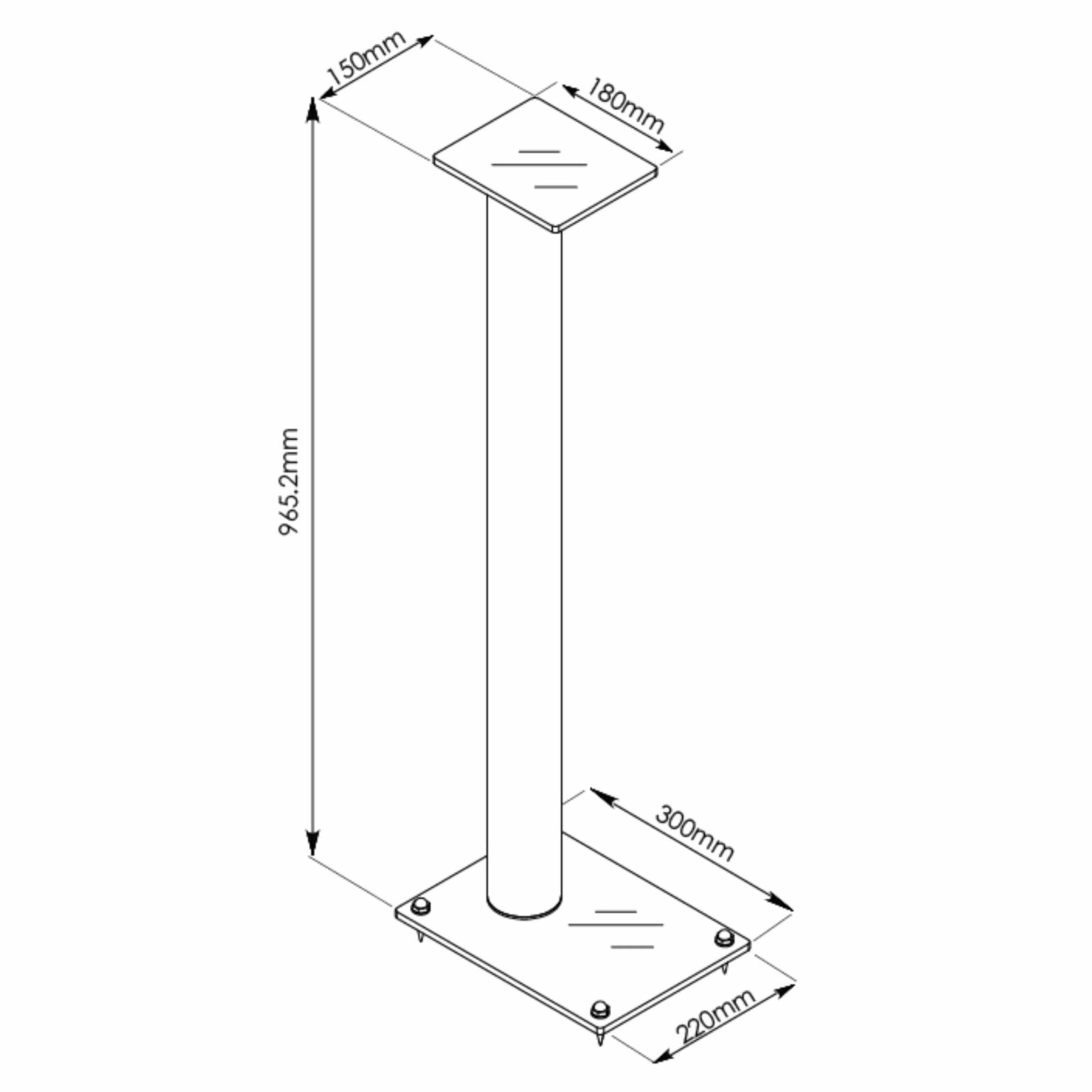 Tauris OPAL SS38 Deluxe Speaker Stand - Premium Adjustable Height for Home Theater & Studio Monitors - Perfect for Bookshelf & Floor Standing Speakers