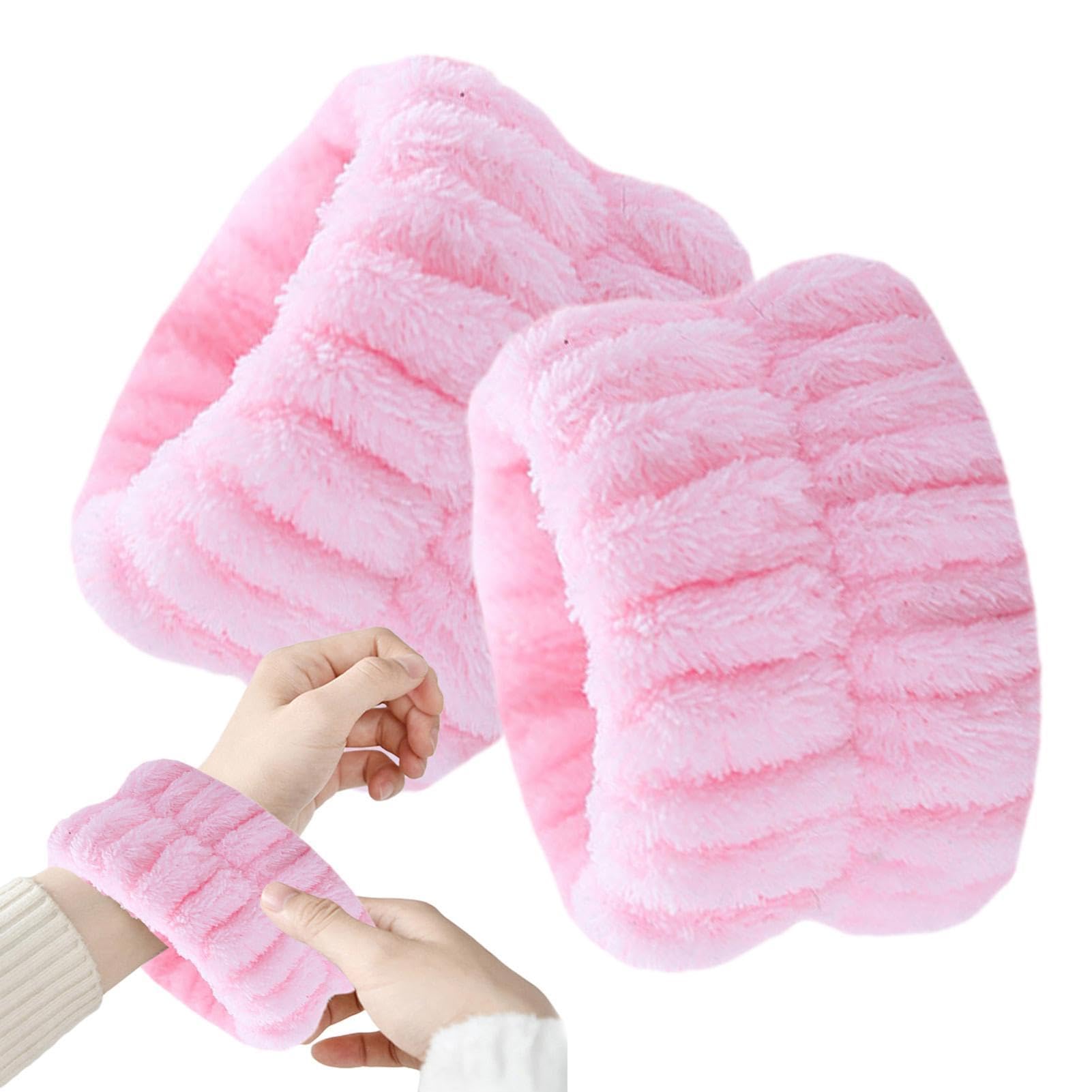 Fluffy Spa Wristbands - Soft Coral Fleece Wrist Towels for Face Washing, Yoga & Exercise | Absorbent Multipurpose Wrist Bands for Women, Hair Ties & Skincare | Perfect for Gym, Spa & Daily Beauty Routine