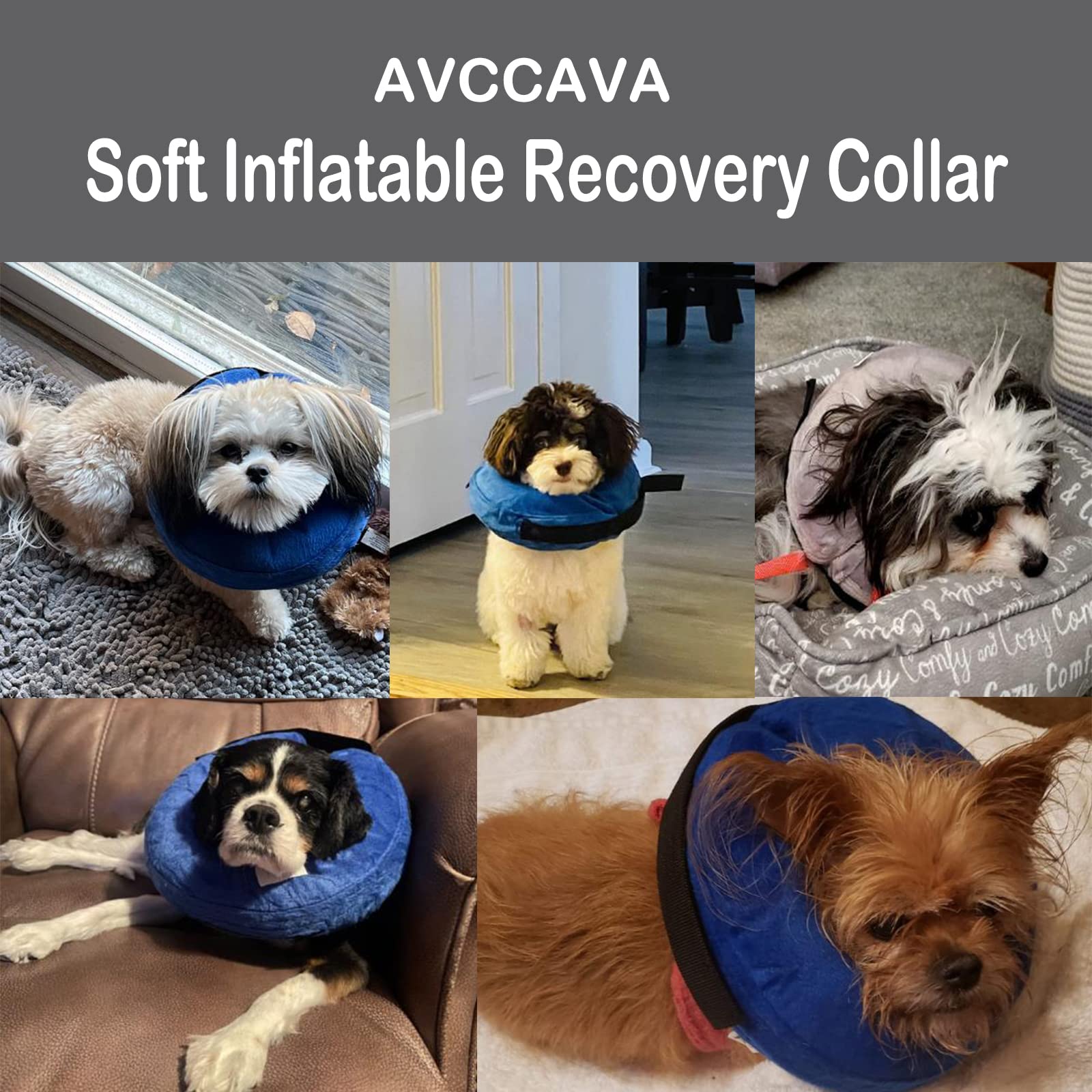 **Inflatable Dog Cone Collar for Small, Medium & Large Dogs – Soft E-Collar Alternative for Post-Surgery Recovery, Adjustable Neck Donut for Comfort – Perfect for Wound Protection & Stress-Free Healing (Ideal for Licking, Scratching & Vet Visits)**