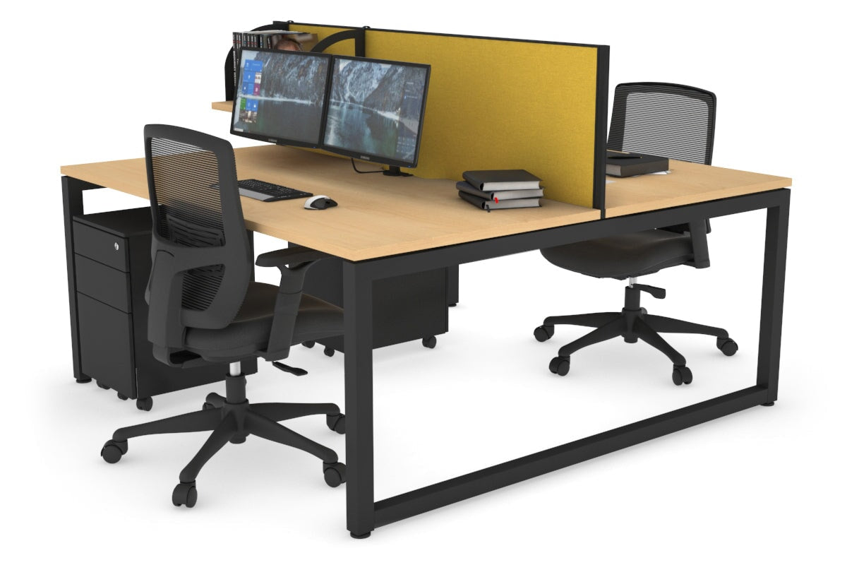 Quadro Loop Legs 2-Person Office Workstation - 1800L x 800W with Cable Management | Modern Shared Desk for Coworking Spaces & Home Offices