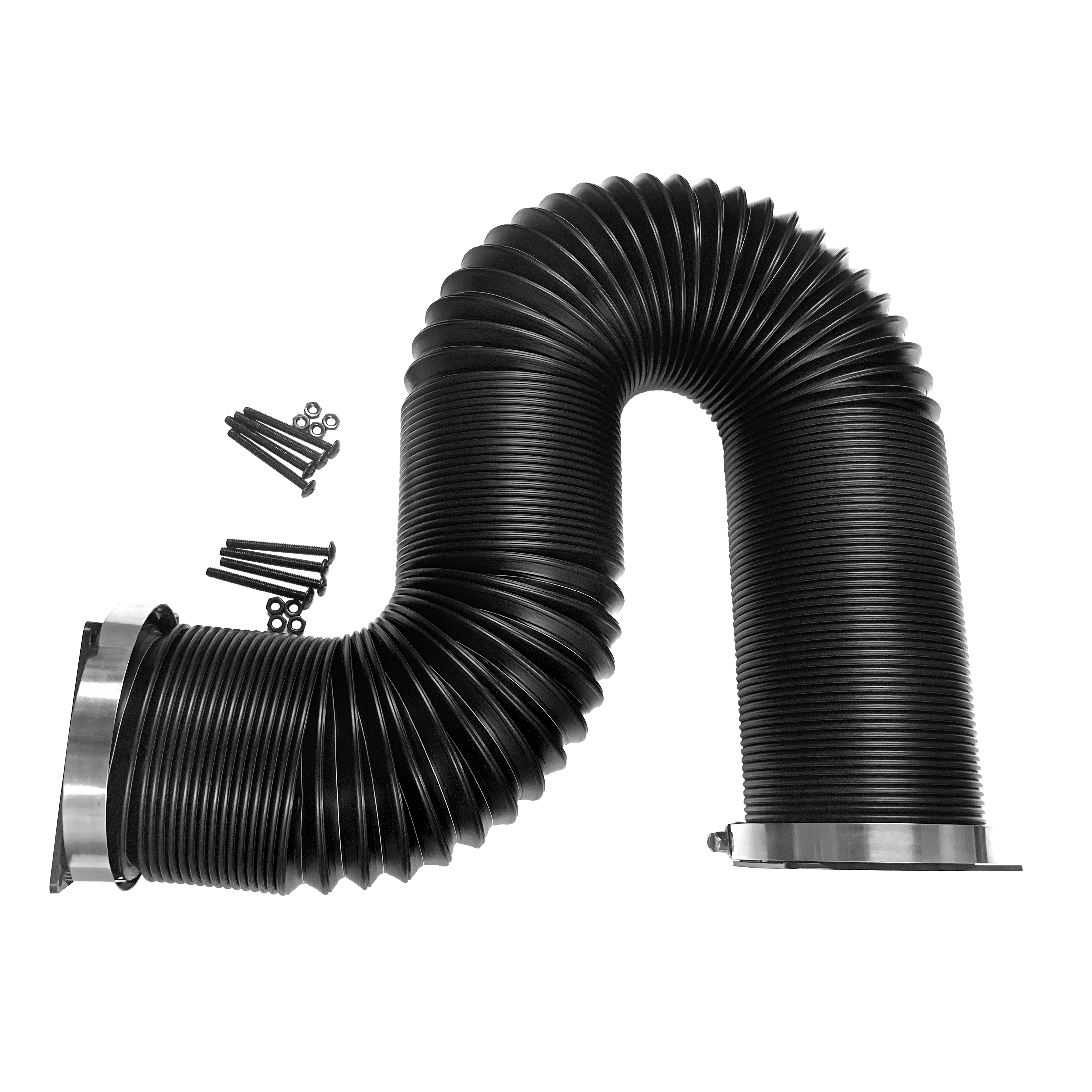 CoolerGuys 80mm Flexible Ventilation Duct Tubing with Fan End Caps - Perfect for PC Cooling, Grow Tents, and HVAC Systems