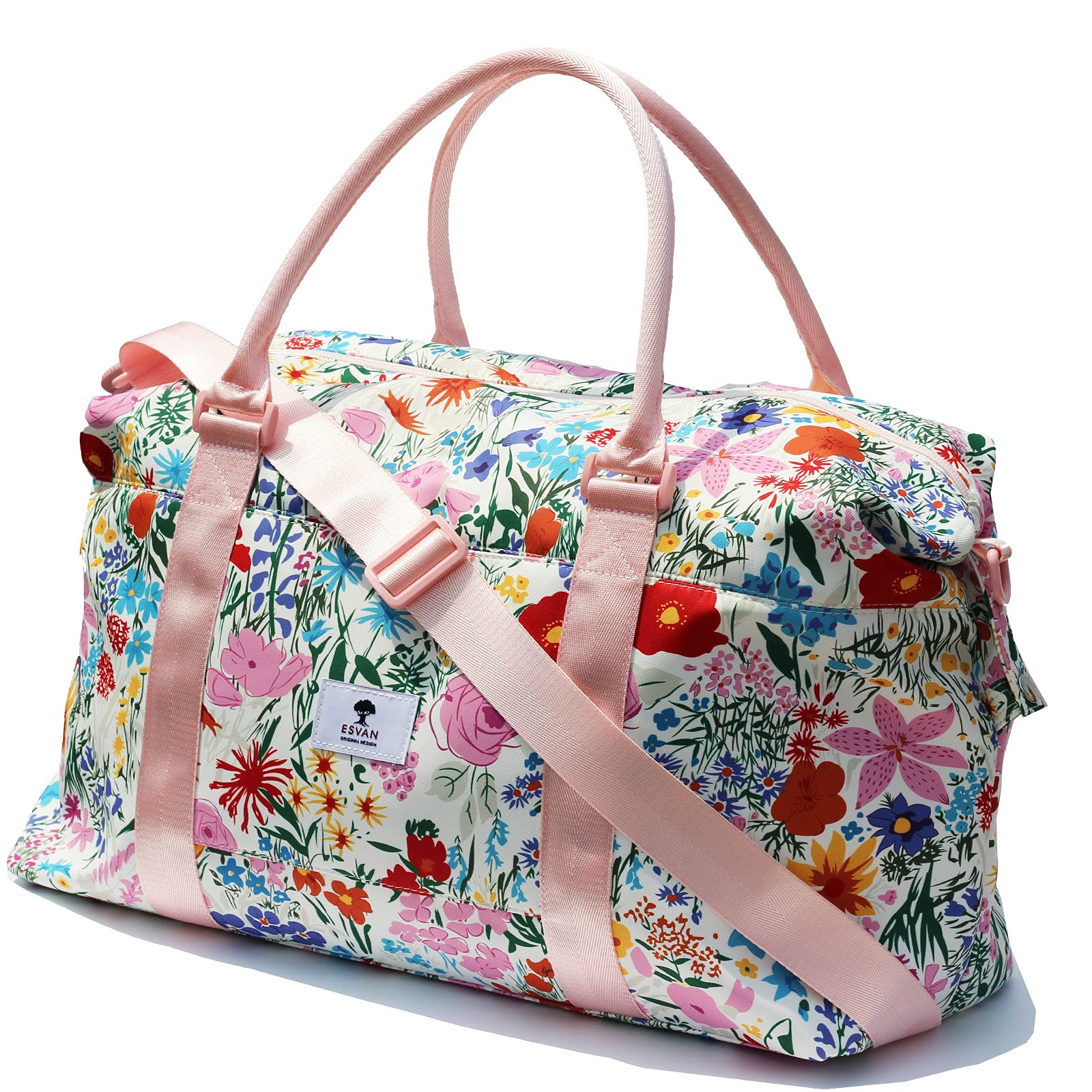 ESVAN Travel Tote Duffel Gym Bag - Waterproof Wet Pocket & Trolley Sleeve - Perfect for Weekend Getaways, Gym Workouts & Airplane Carry-On Luggage