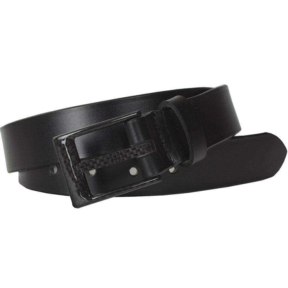 Premium Solid Leather Belt with Carbon Fiber Buckle - USA Made, TSA Friendly, Nickel Free | Stylish & Durable for Business, Travel & Everyday Wear